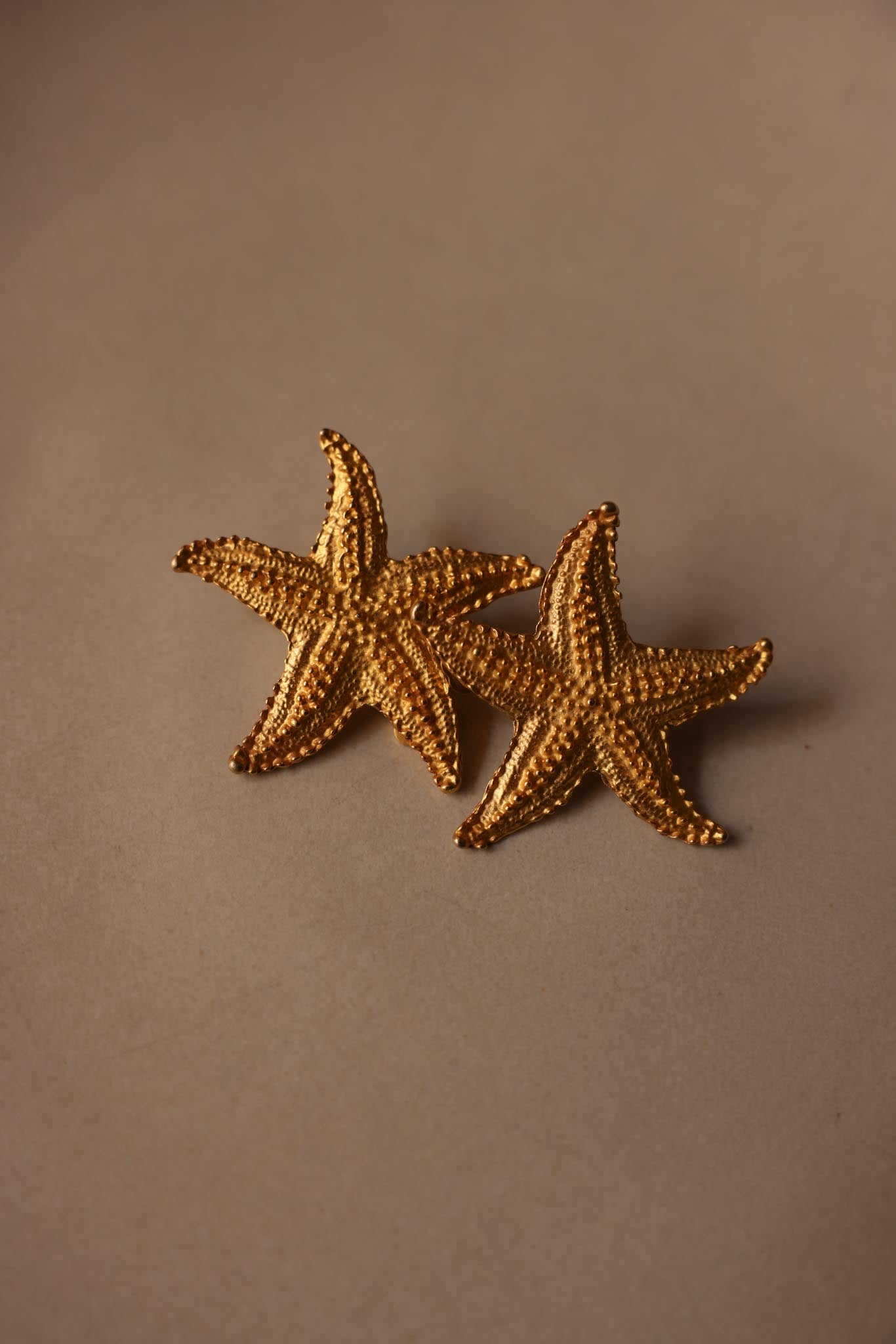Starfish Clip-On Earrings in Gold Tone|Vintage Baazaar 