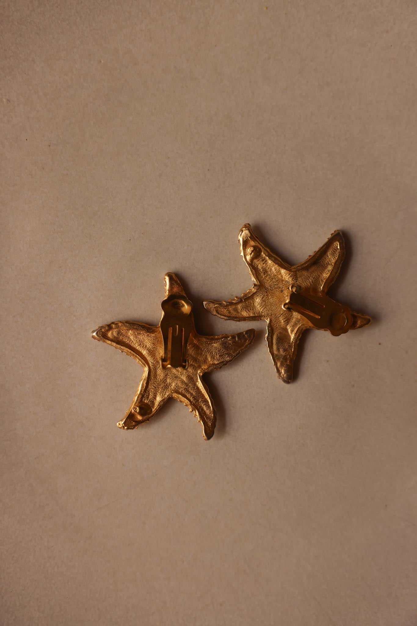 Starfish Clip-On Earrings in Gold Tone|Vintage Baazaar 
