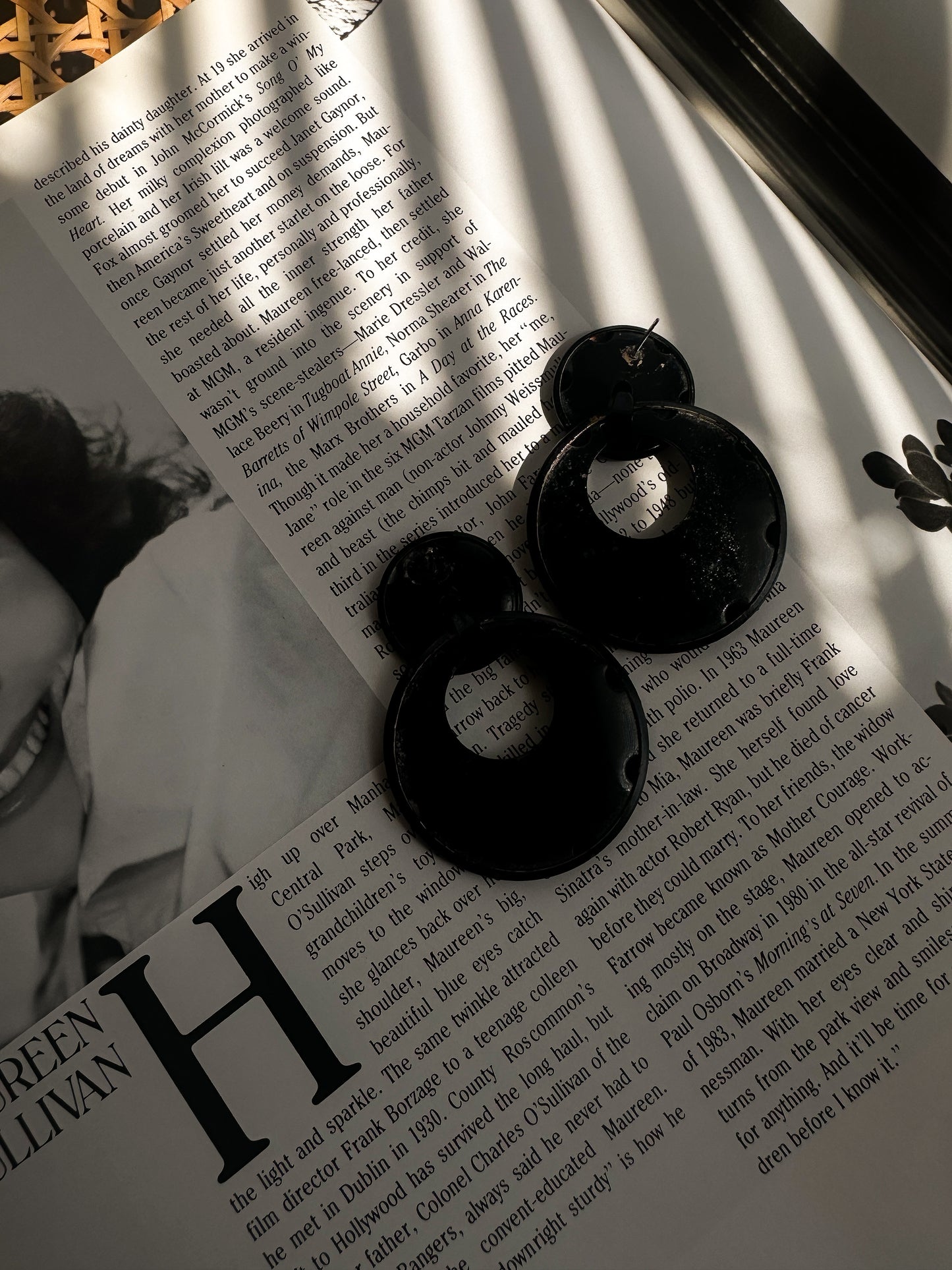 Polka Dot Noir Hoops|Vintage Baazaar 
