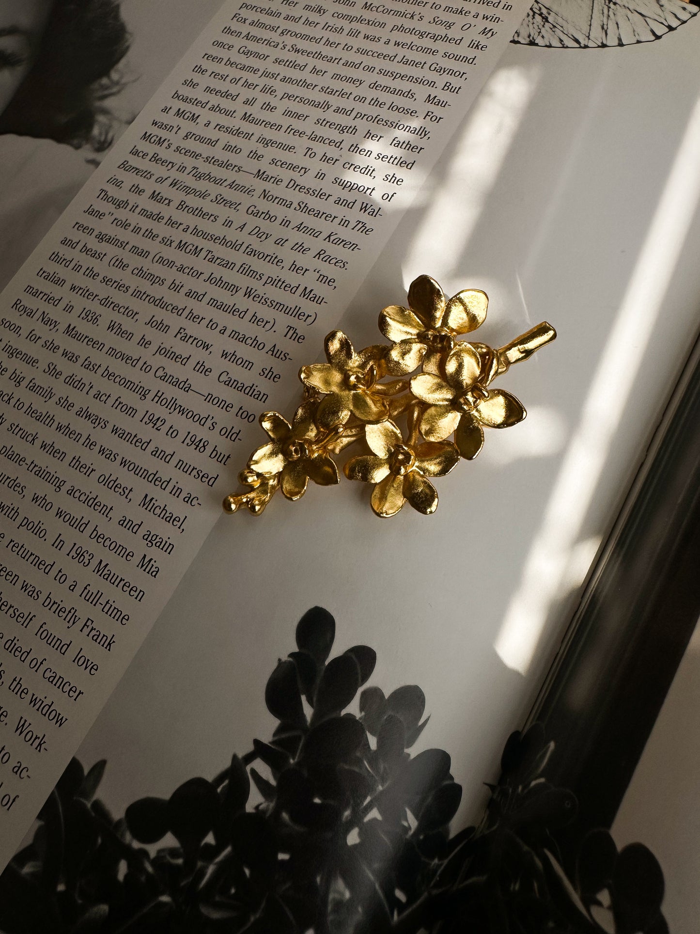 Golden Blossom Branch Brooch|Vintage Baazaar 