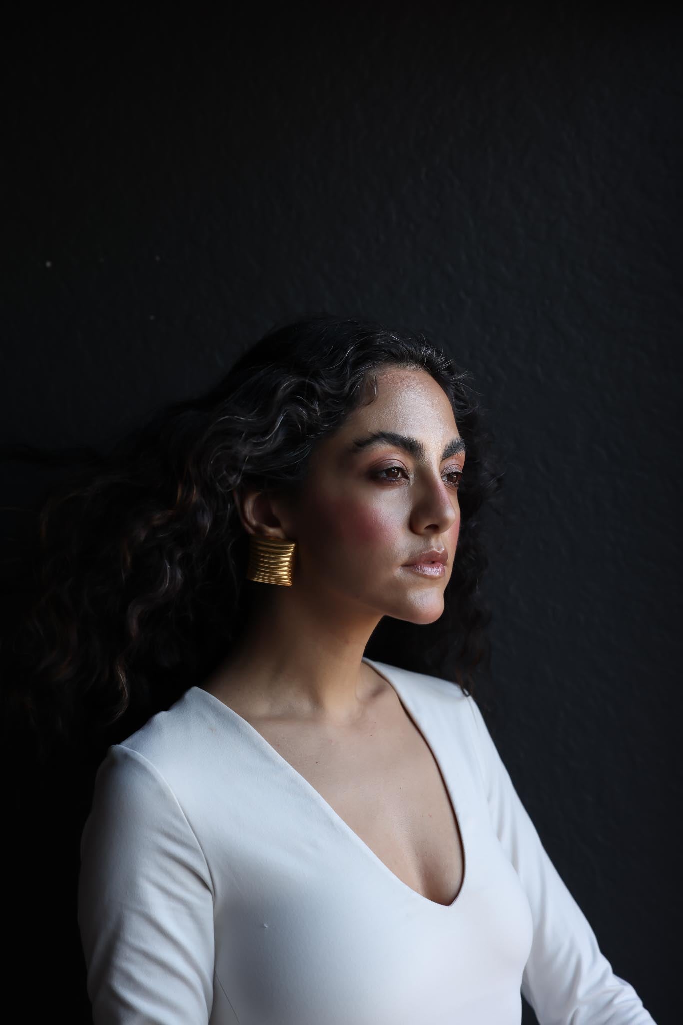 Textured Oversized Square Gold Plated Clip On Earrings|Vintage Baazaar 