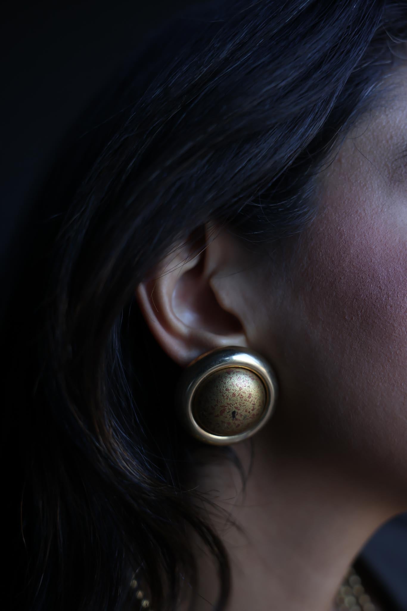 Vintage 1980s Brass  Earrings - Bold Artisan Design|Vintage Baazaar 