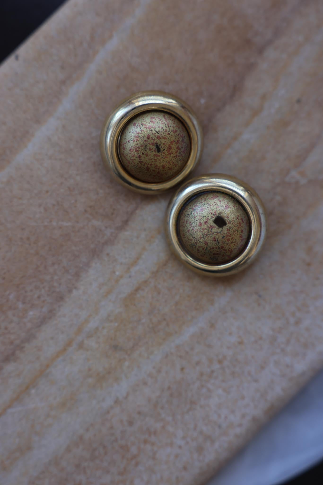 Vintage 1980s Brass  Earrings - Bold Artisan Design|Vintage Baazaar 