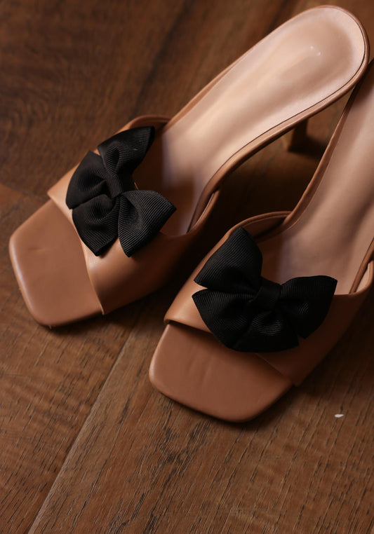 Black Grosgrain Bow Shoe Clips
