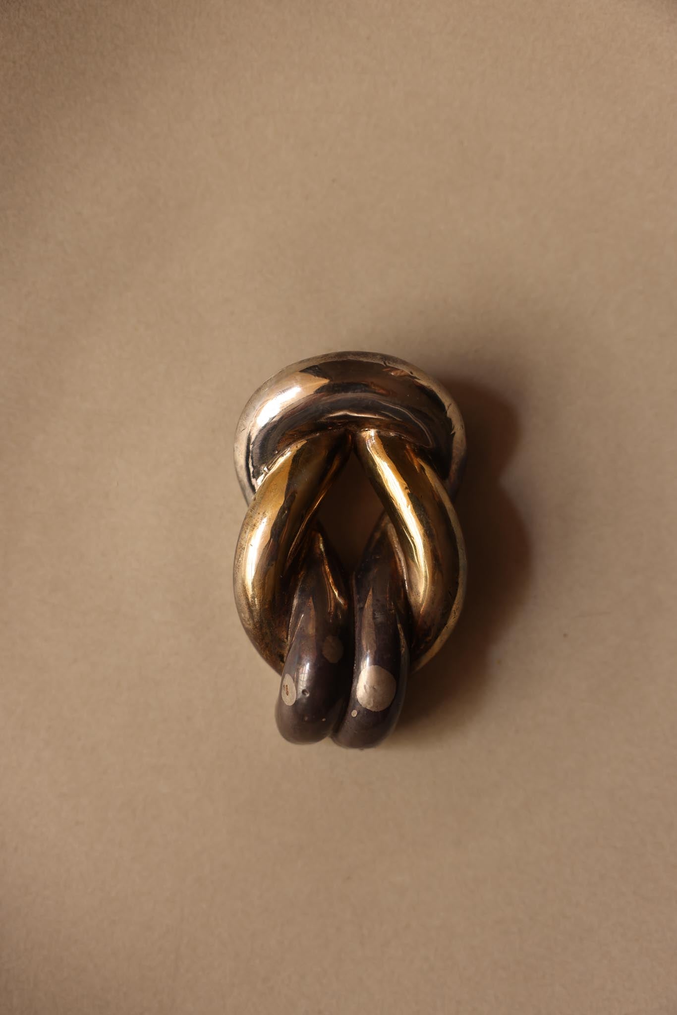 Silver and Gold Knot Brooch-Pendant, 925