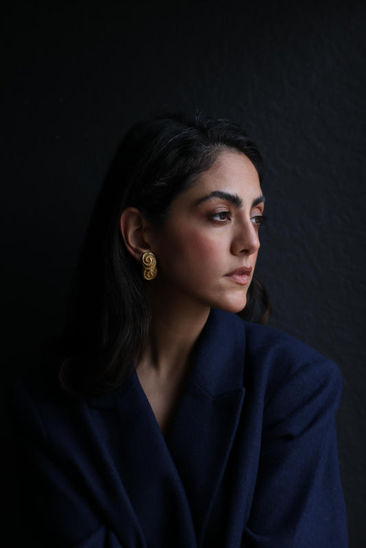 Golden Spiral Earrings|Vintage Baazaar 