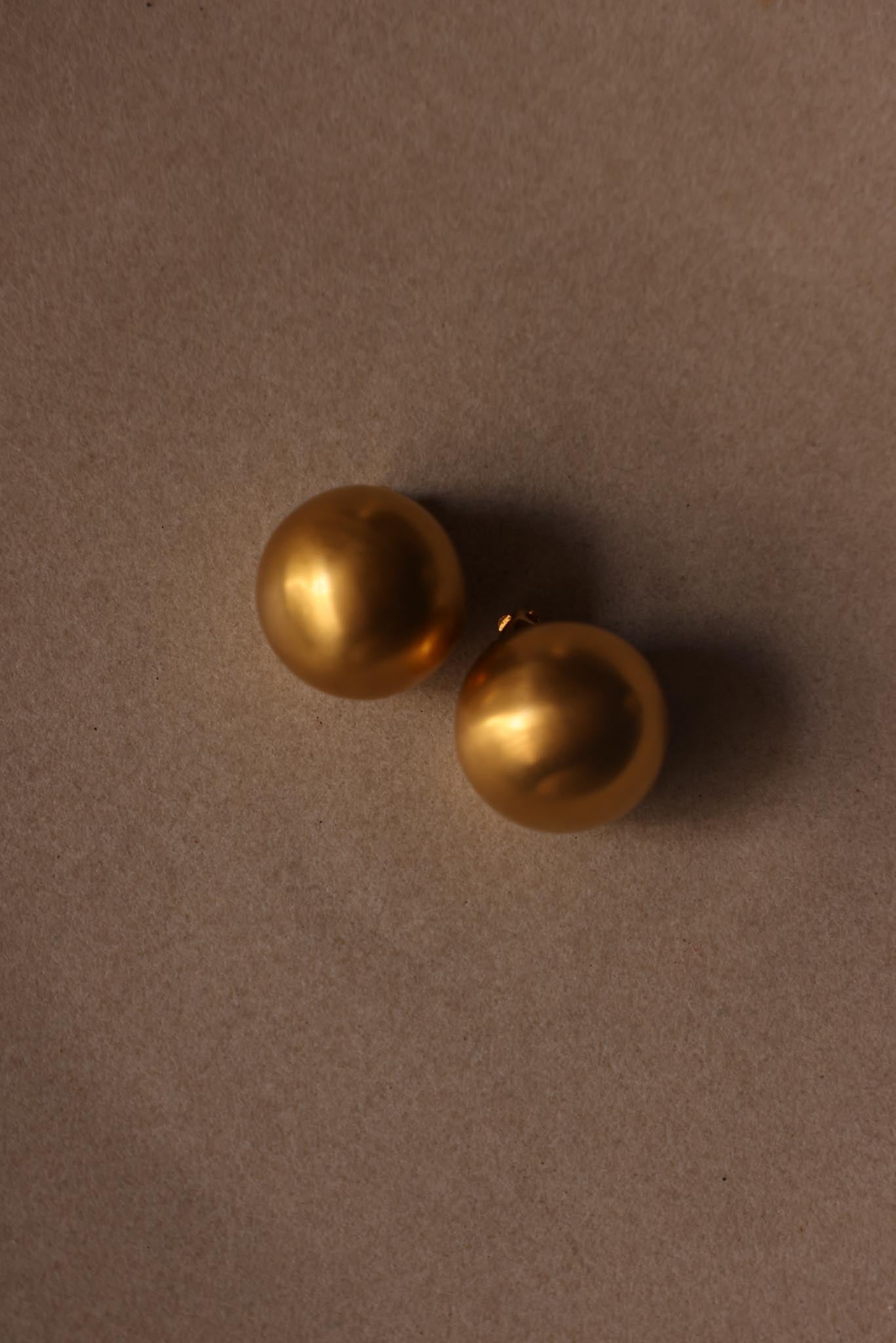 Matte Gold Dome Clip-On Earrings