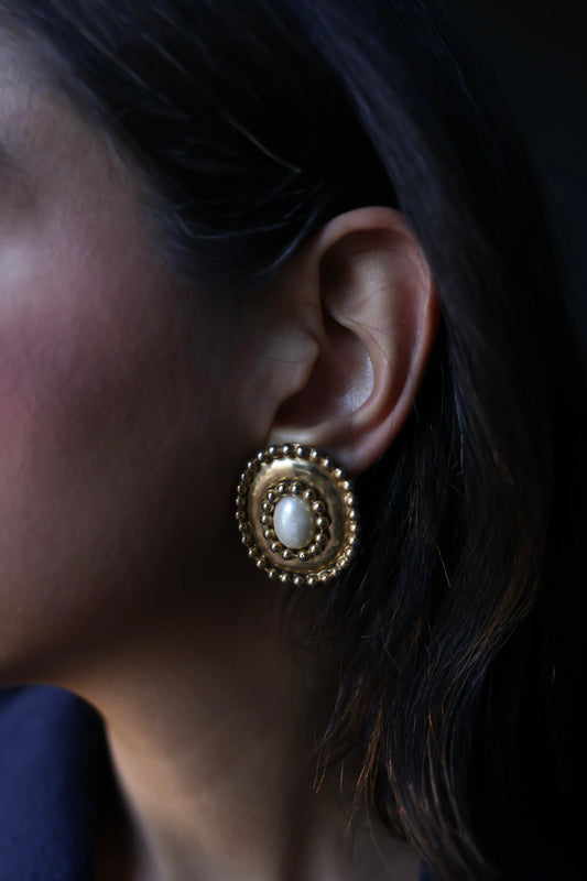 Baroque Pearl Orbit Earrings|Vintage Baazaar 