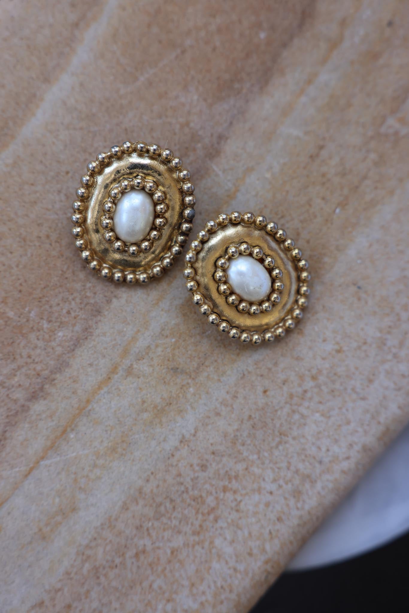 Baroque Pearl Orbit Earrings|Vintage Baazaar 