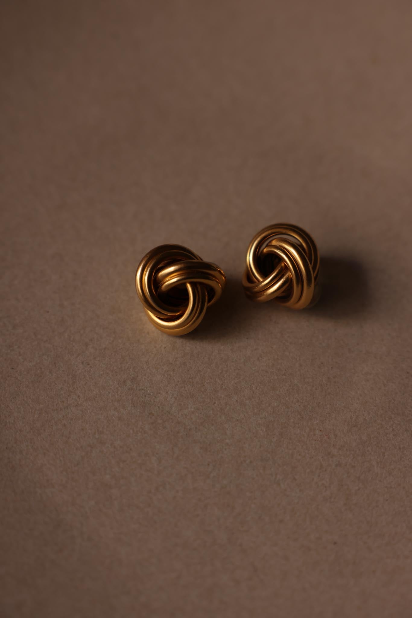 Matte Gold Knot Clip-On Earrings