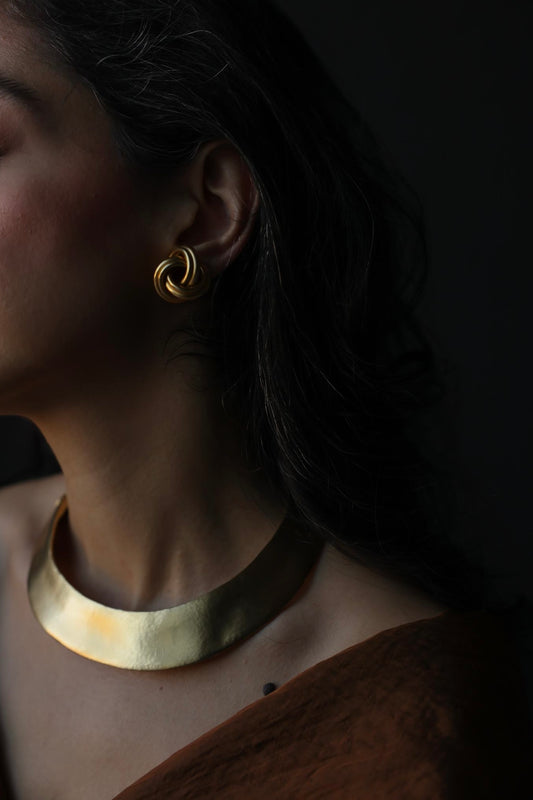 Matte Gold Knot Clip-On Earrings
