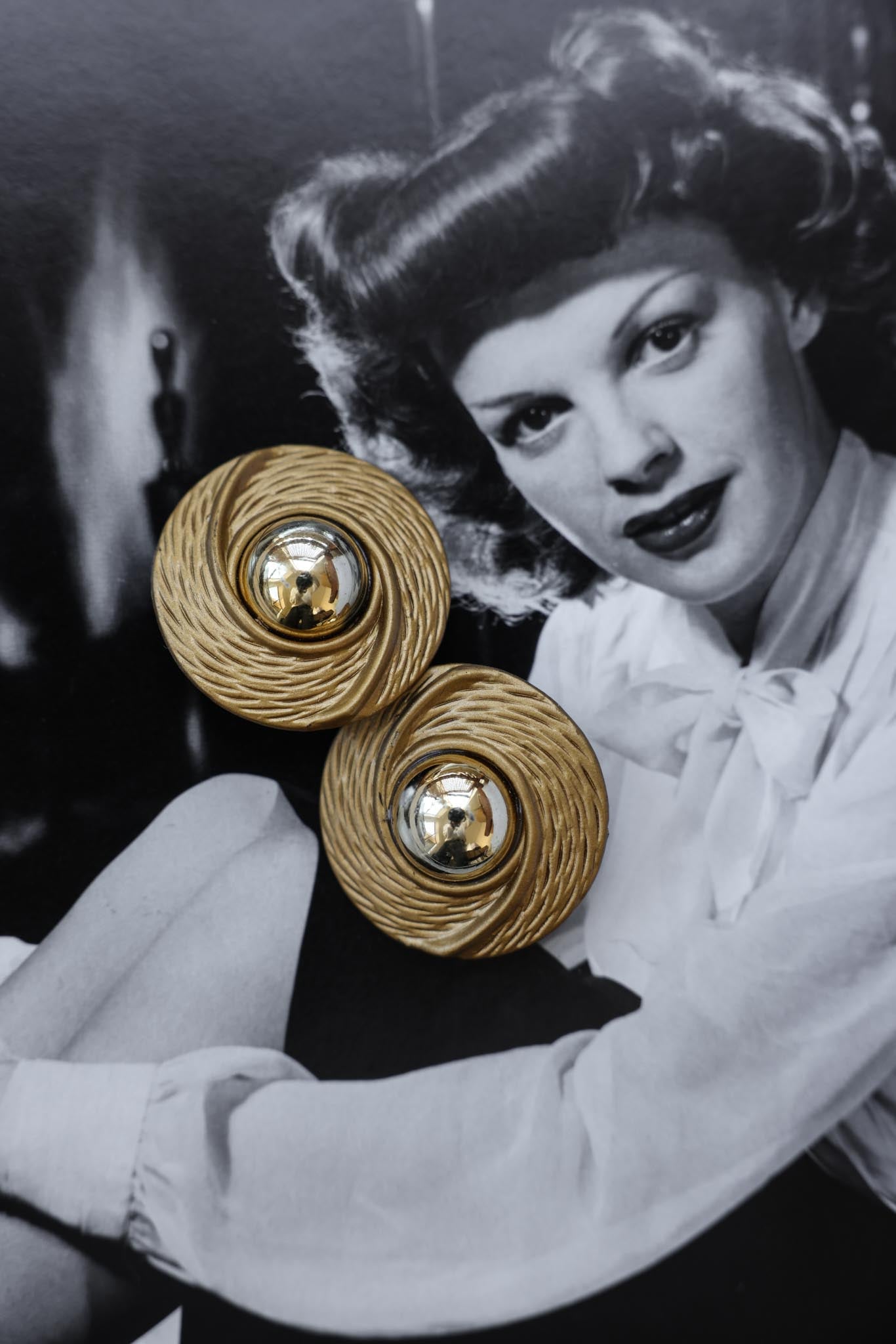 Golden Spiral Dome Earrings|Vintage Baazaar 