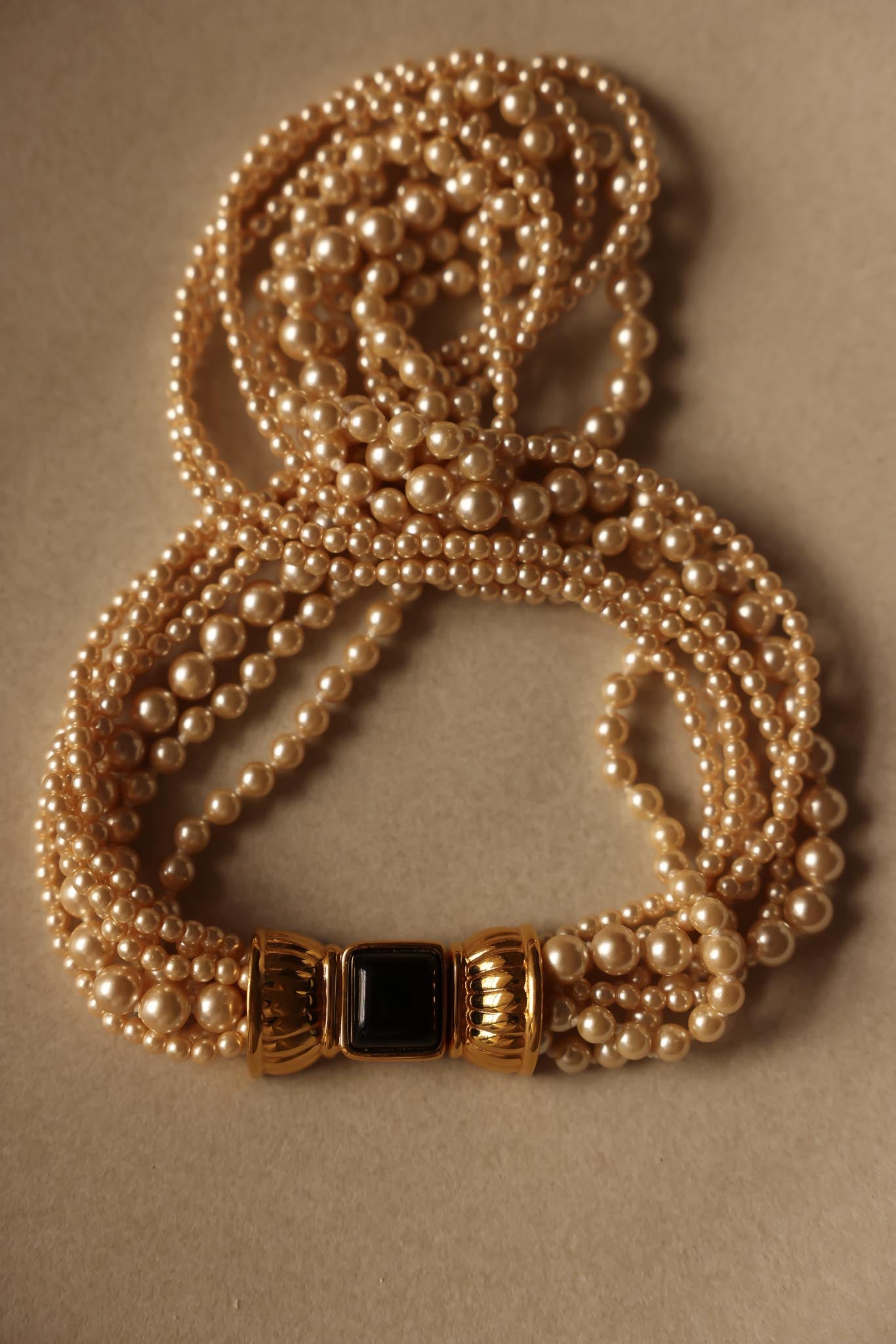 Joan Rivers Multiple Strand Faux Pearl Necklace with Black Clasp