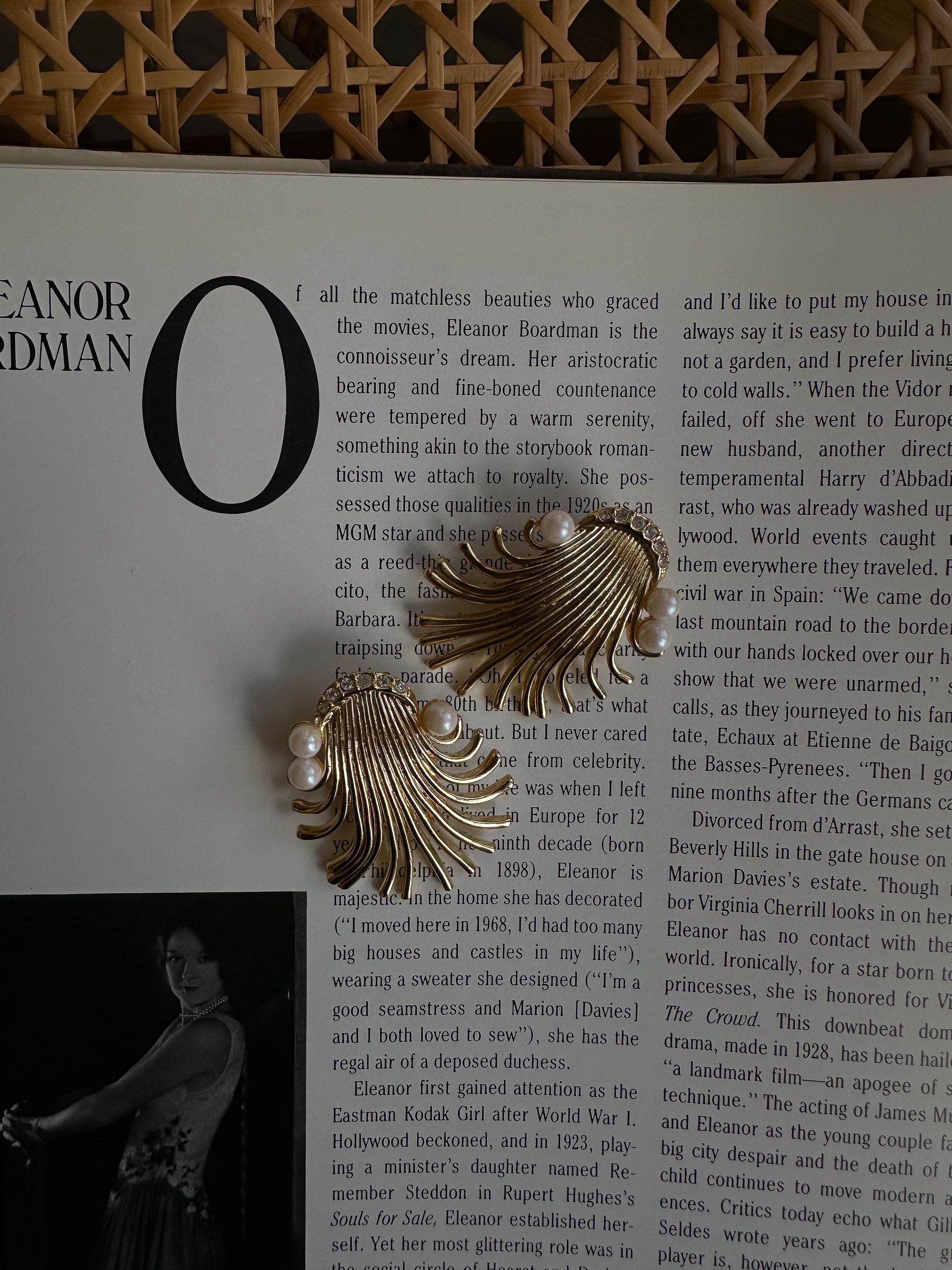 Pearl Fan Cascade Earrings|Vintage Baazaar 