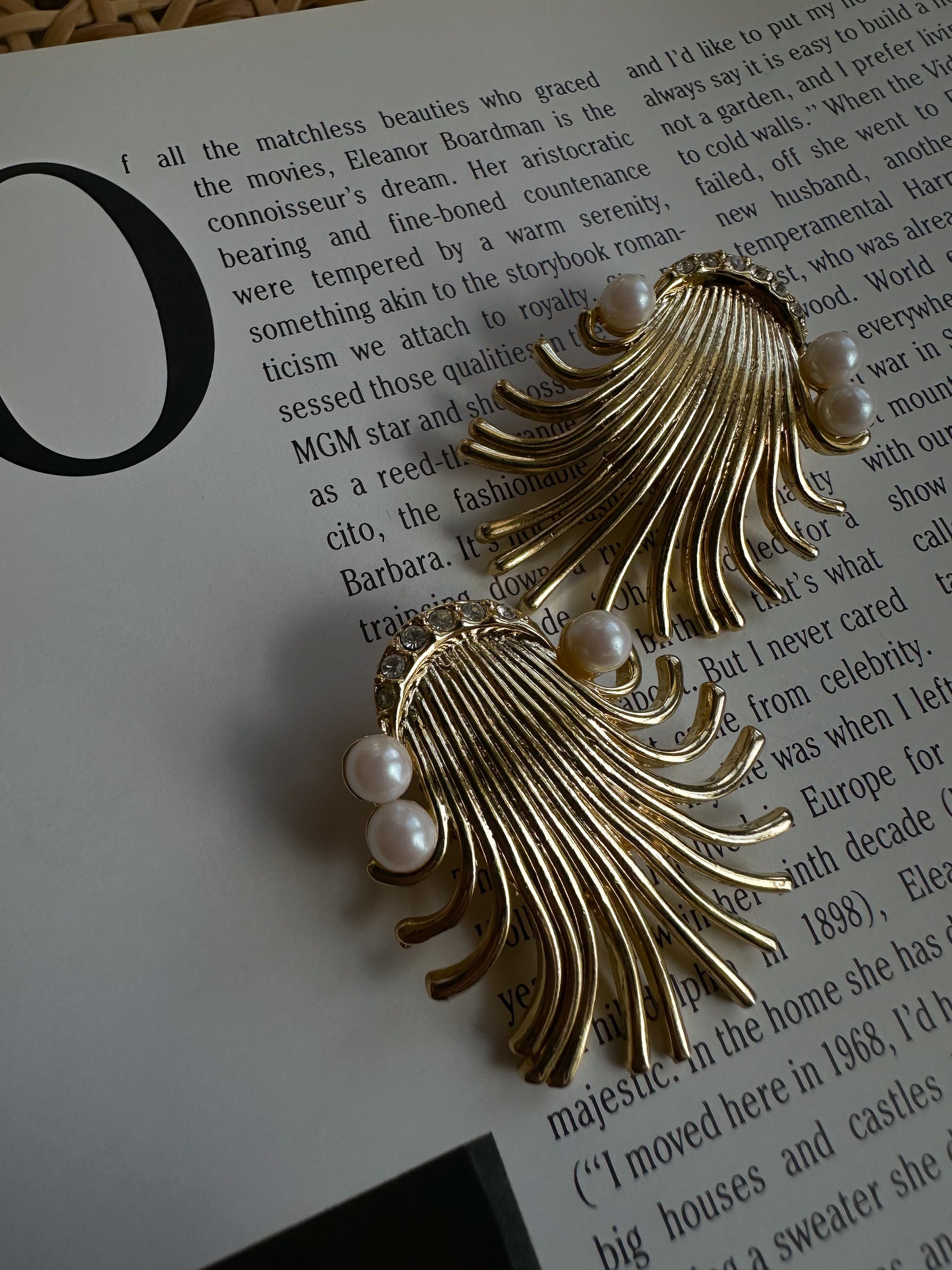 Pearl Fan Cascade Earrings|Vintage Baazaar 