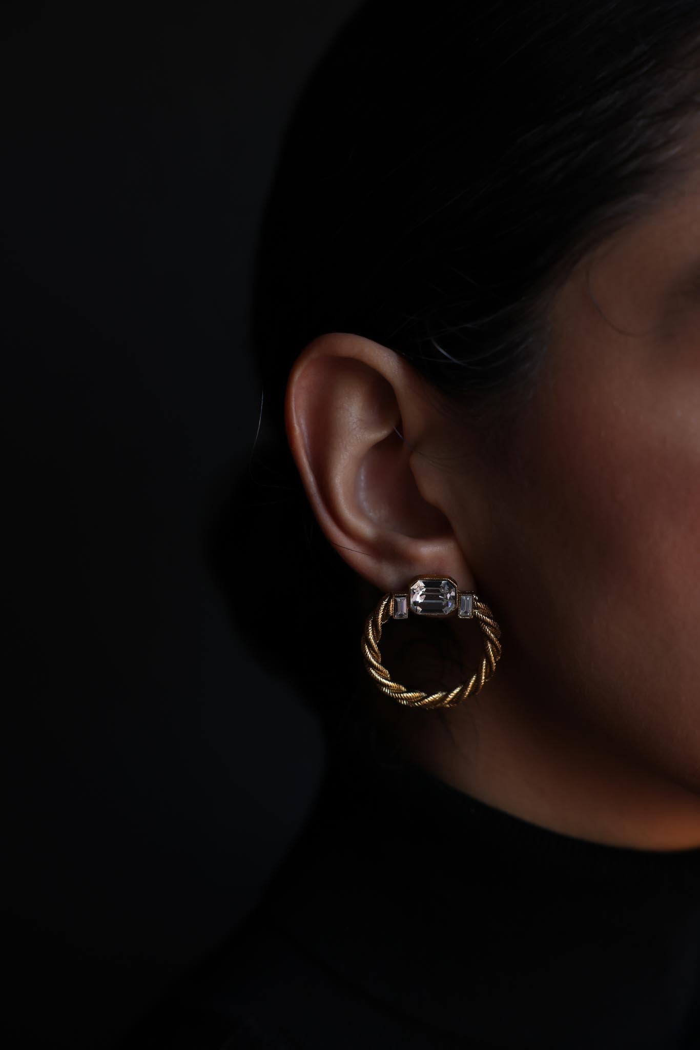 Golden Twist Earrings|Vintage Baazaar 