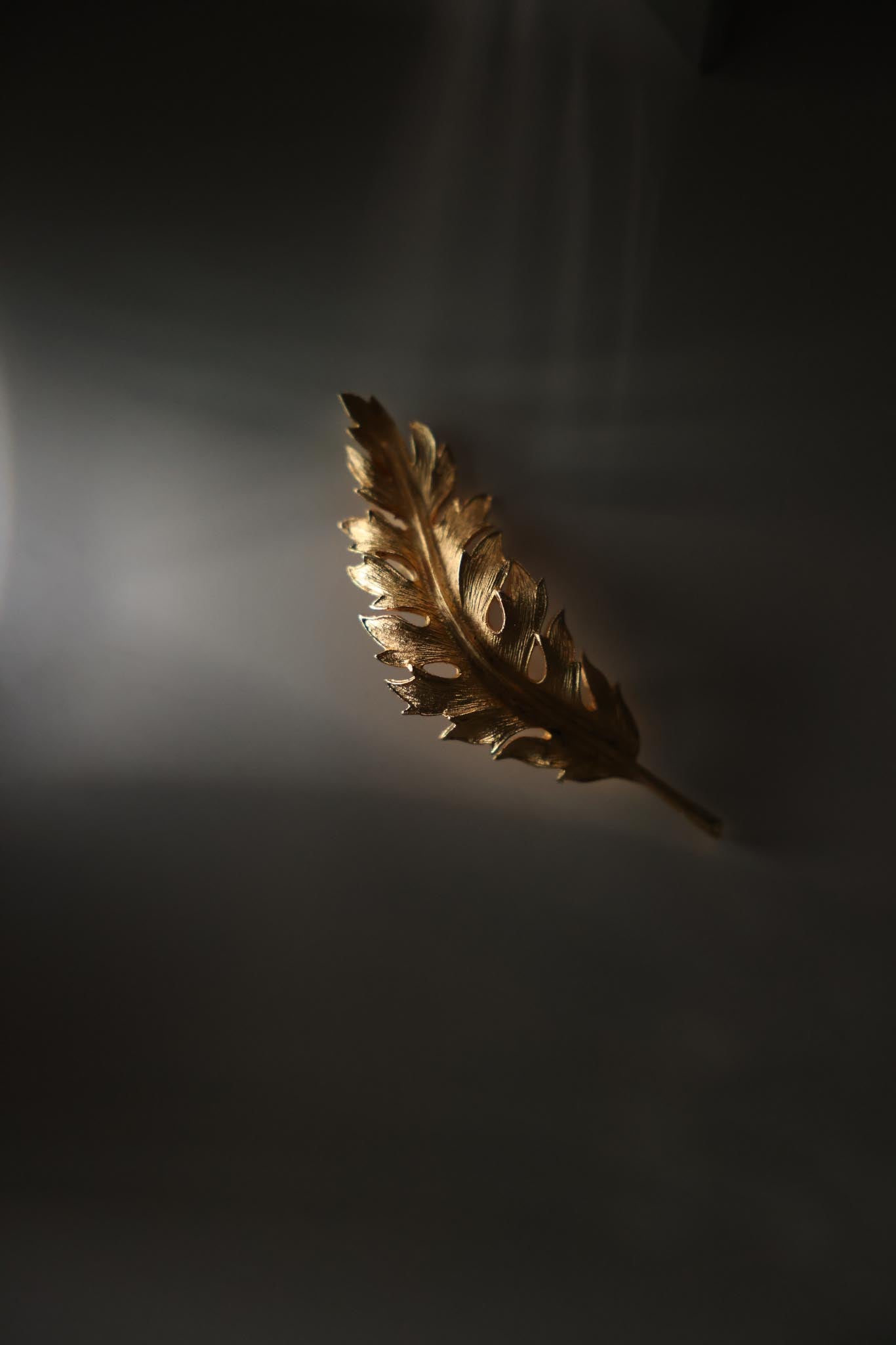 Gold-Tone Leaf Brooch