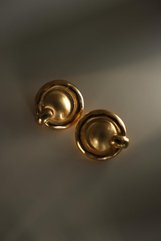 Gold Plated Matte Gold Clip-On Earrings