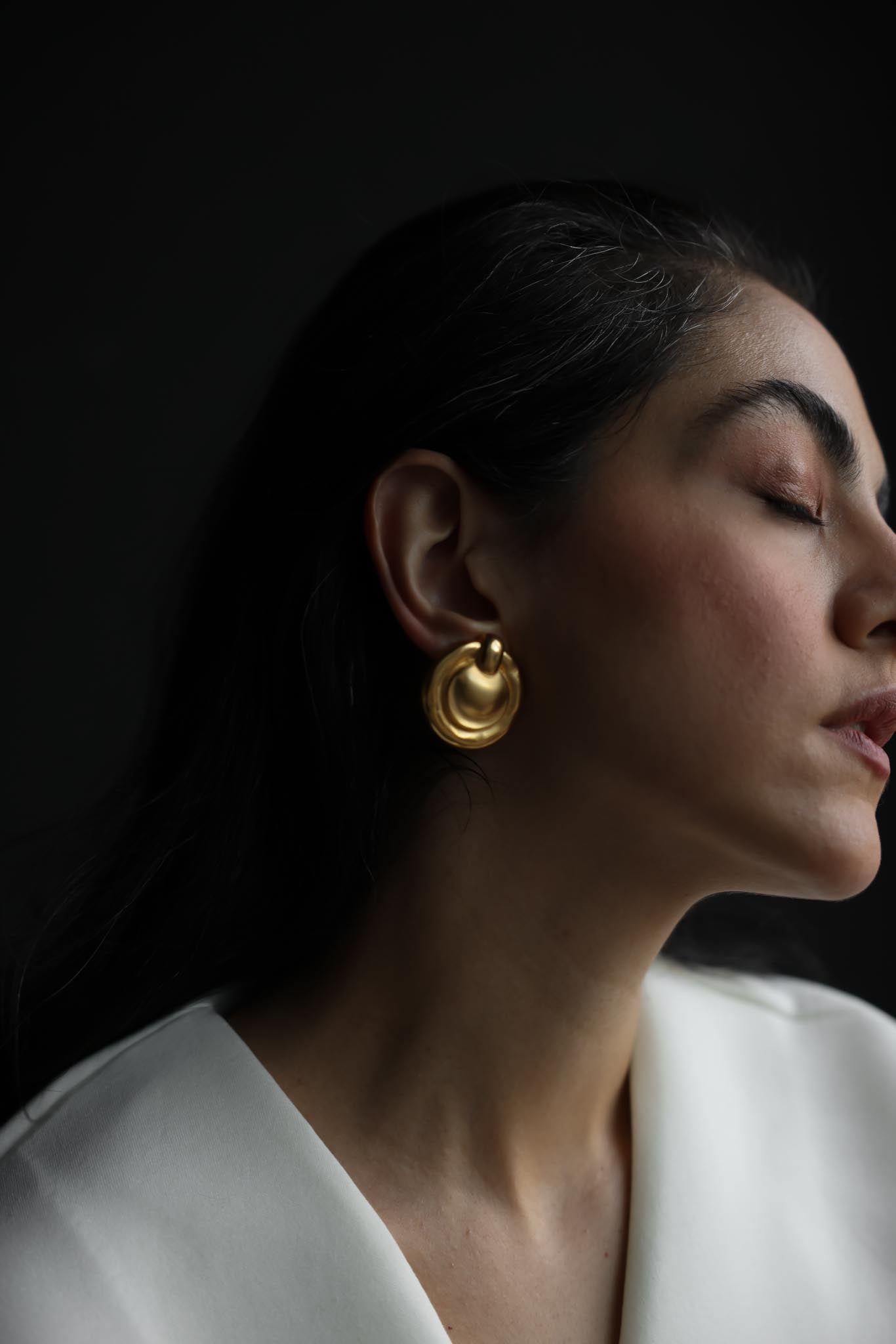 Gold Plated Matte Gold Clip-On Earrings