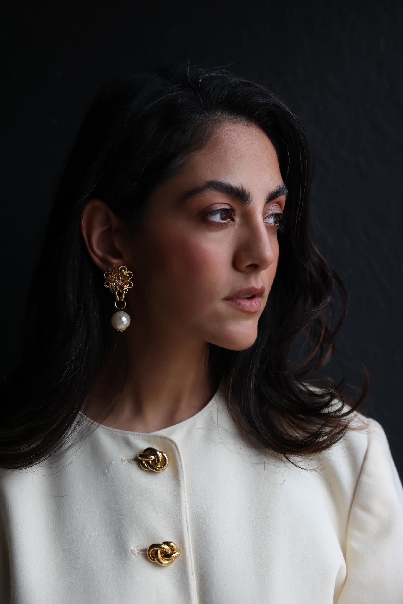 Baroque Pearl Drop Earrings|Vintage Baazaar 