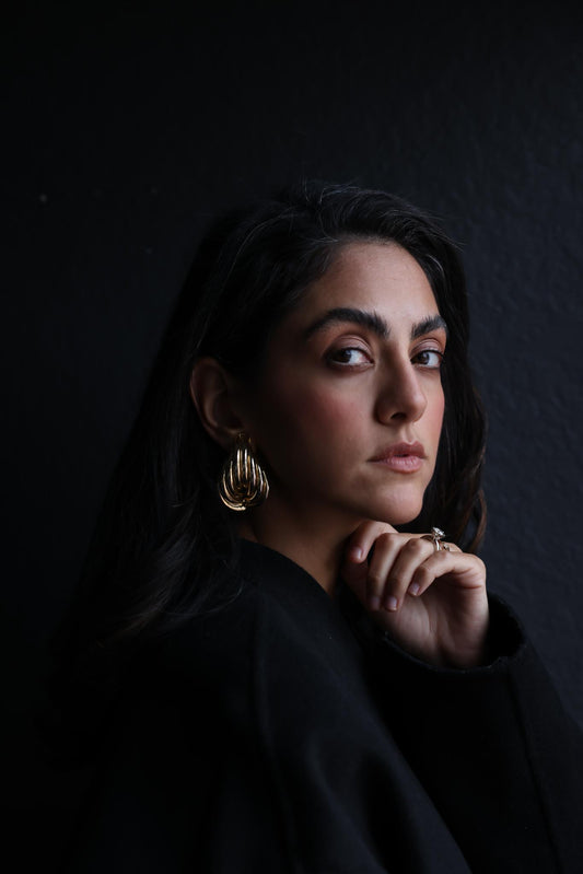 Golden Cascade Hoop Earrings|Vintage Baazaar 