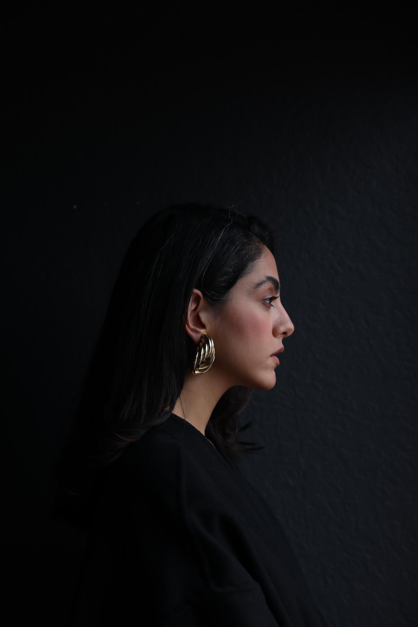 Golden Cascade Hoop Earrings|Vintage Baazaar 