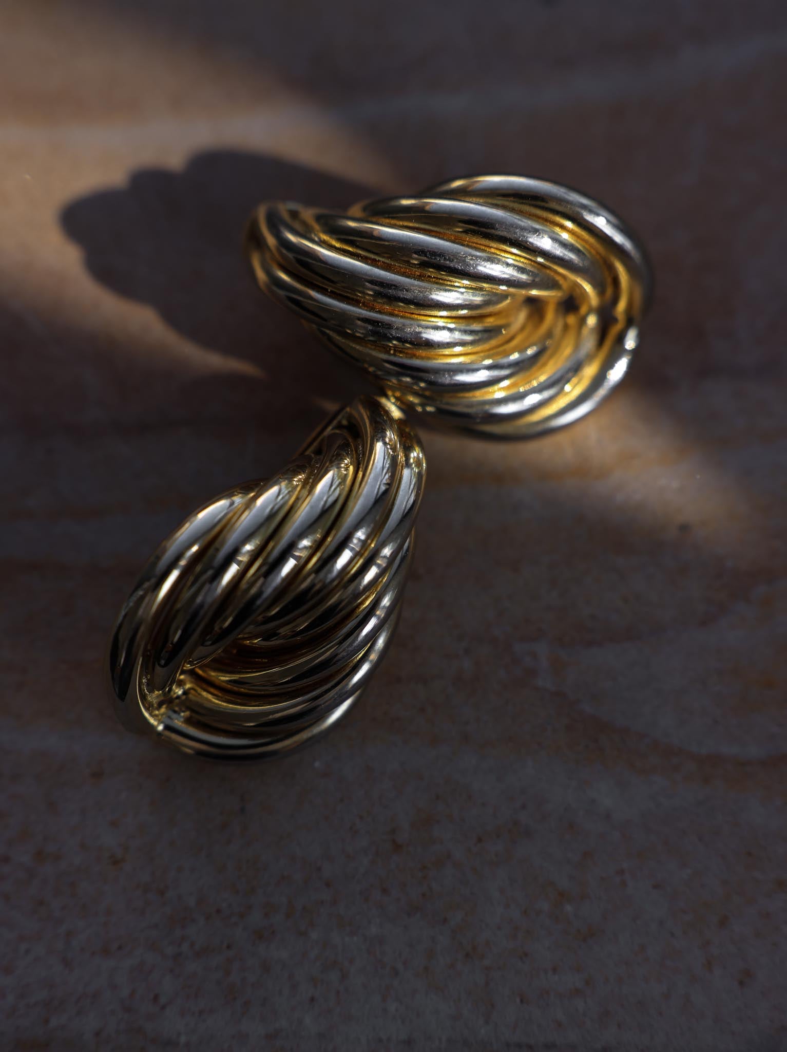 Golden Cascade Hoop Earrings|Vintage Baazaar 