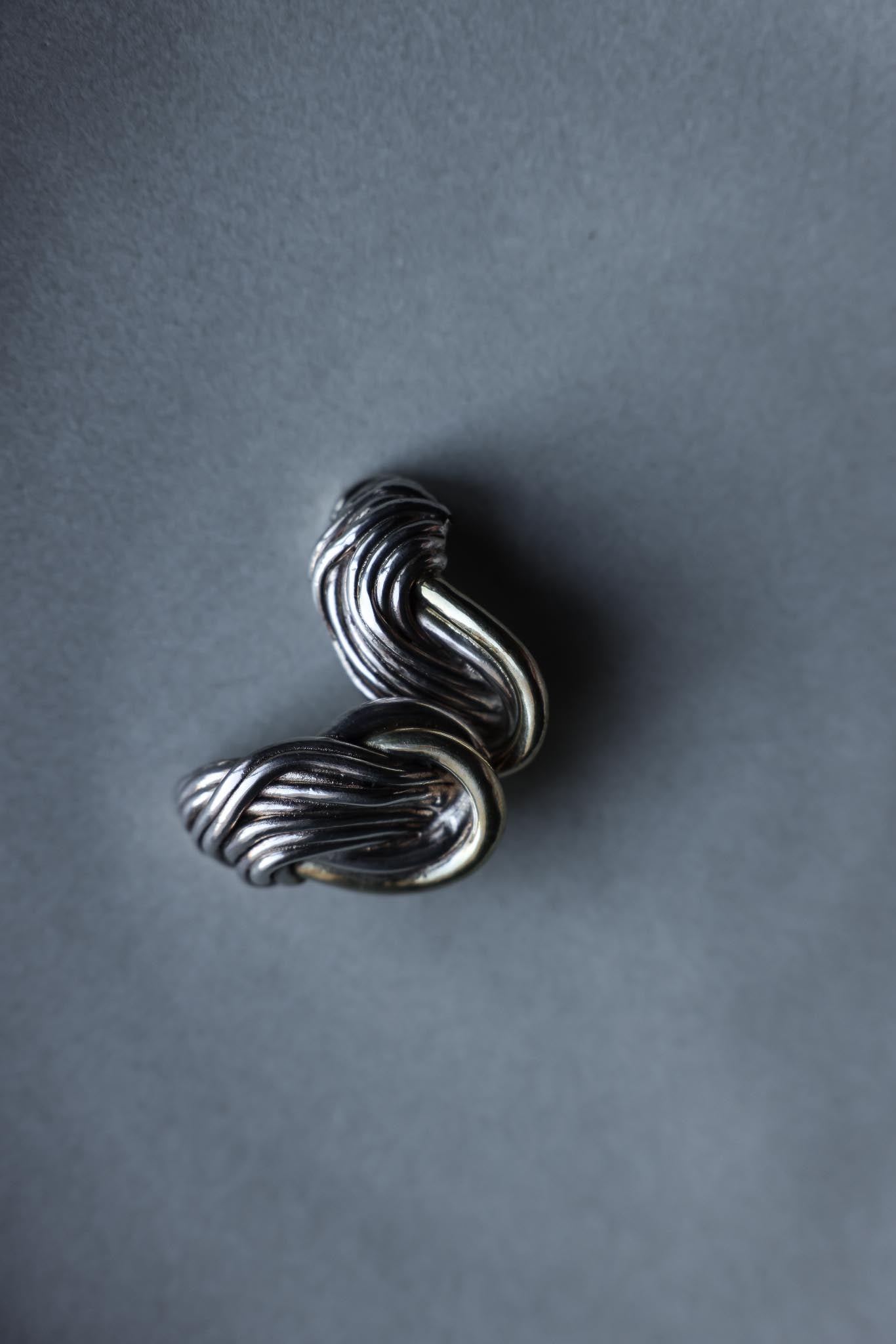 Sterling Silver Woven Clip-On Earrings - Signed, 1980s|Vintage Baazaar 