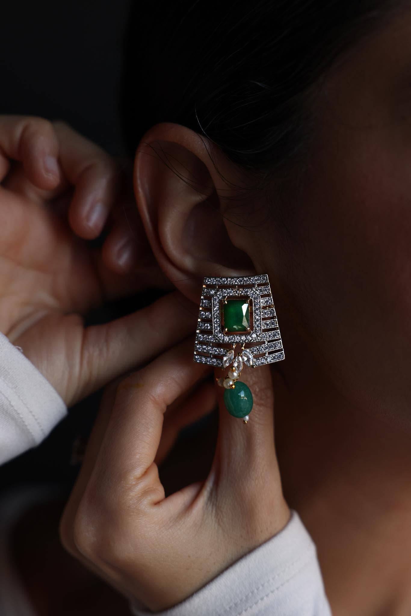 Verdant Cascade Earrings|Vintage Baazaar 