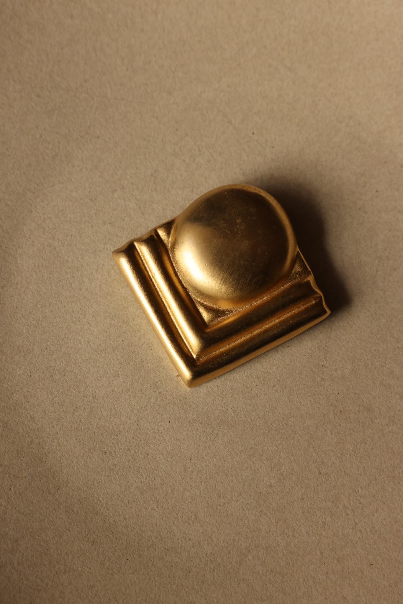Brushed Gold Geometric Brooch - 1980s|Vintage Baazaar 