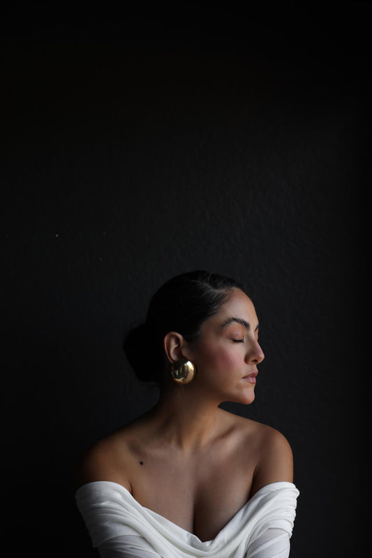 Gold-Tone Dome Clip-On Earrings|Vintage Baazaar 