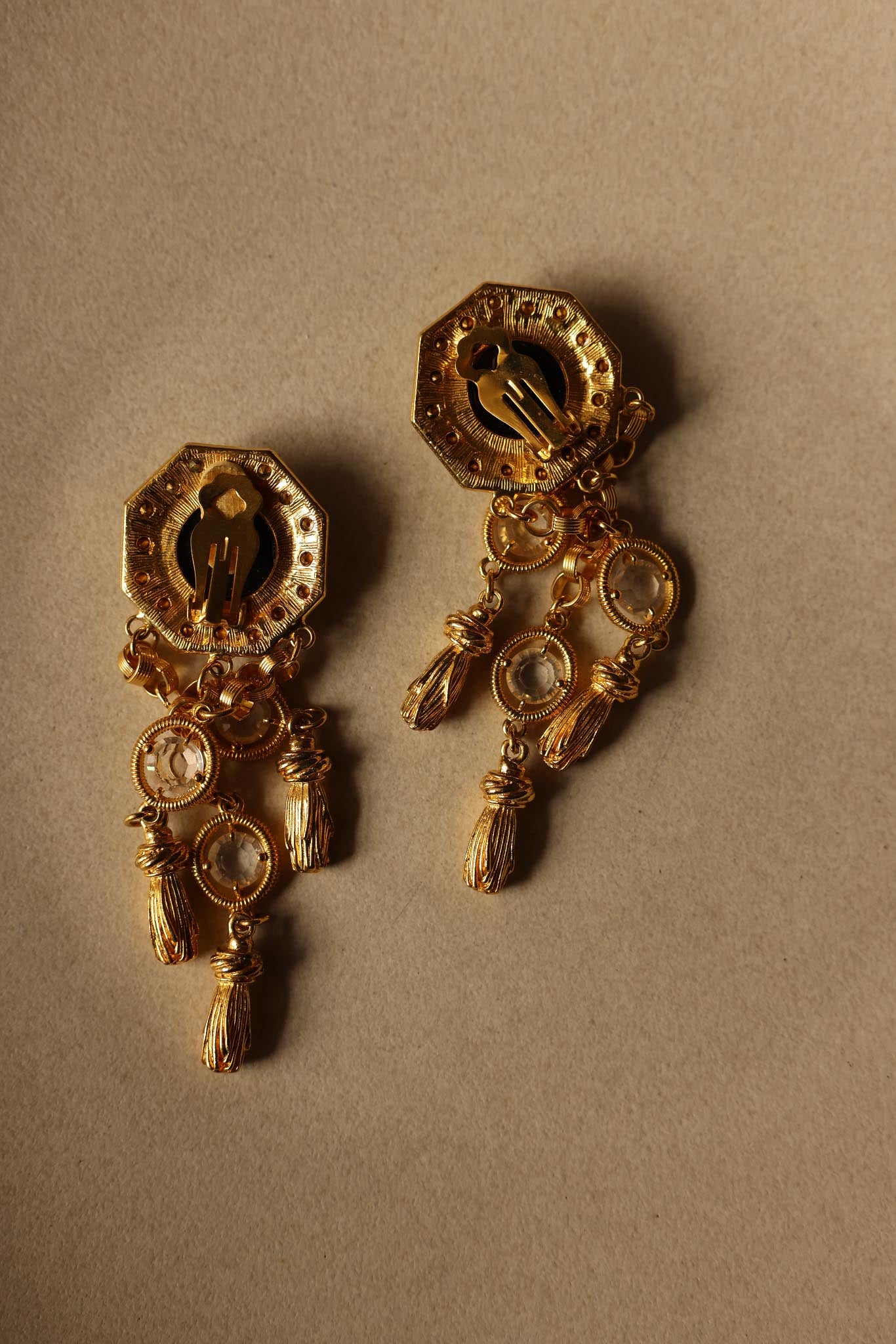 Majestic Noir Chandelier Earrings - 1980s|Vintage Baazaar 