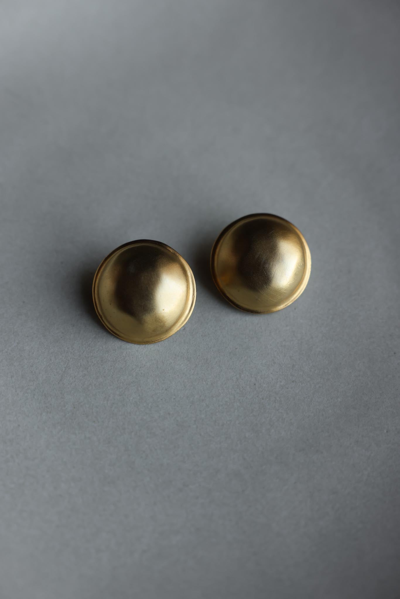 Matte Gold Dome Clip-On Earrings|Vintage Baazaar 