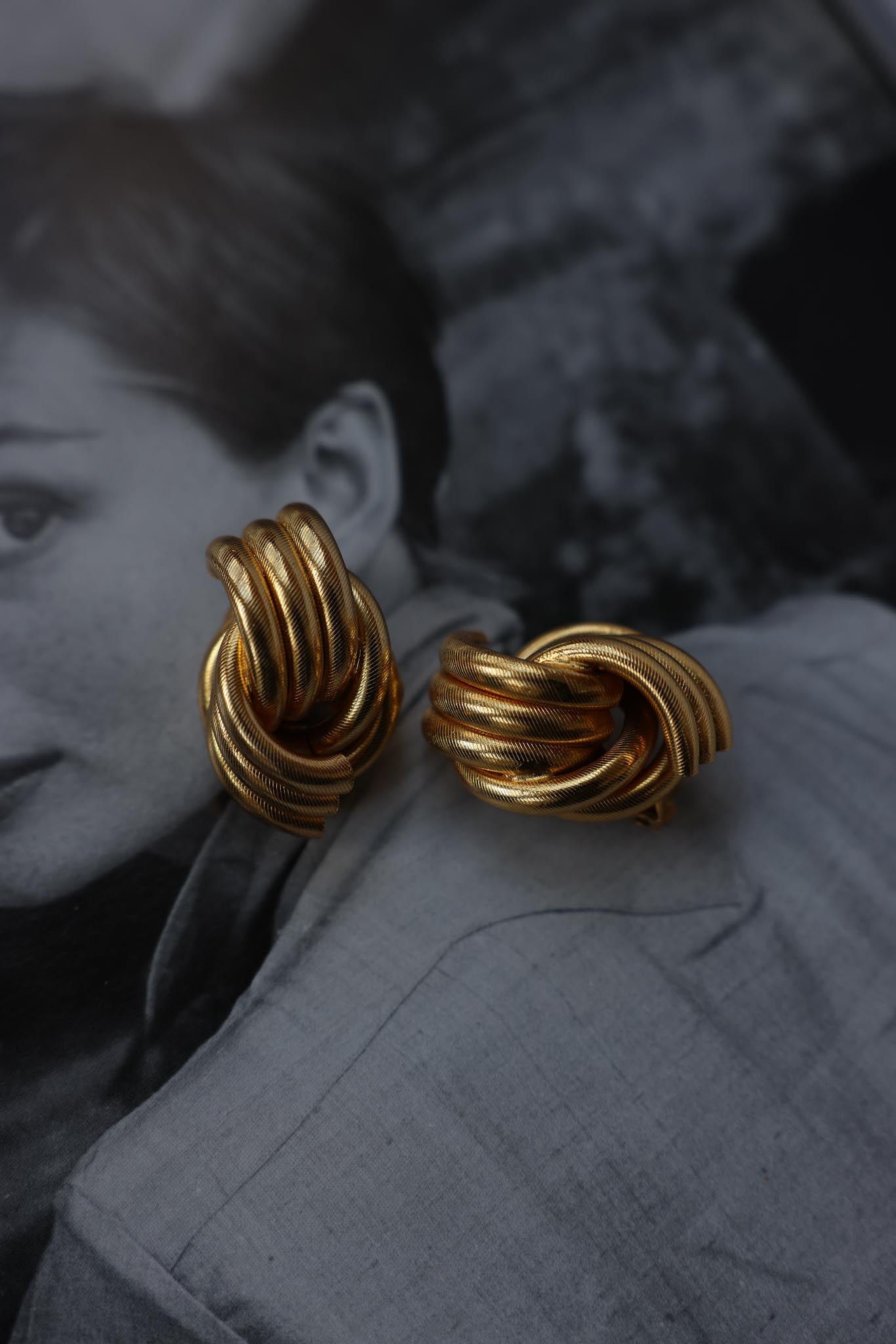 Golden Braided Elegance Earrings|Vintage Baazaar 