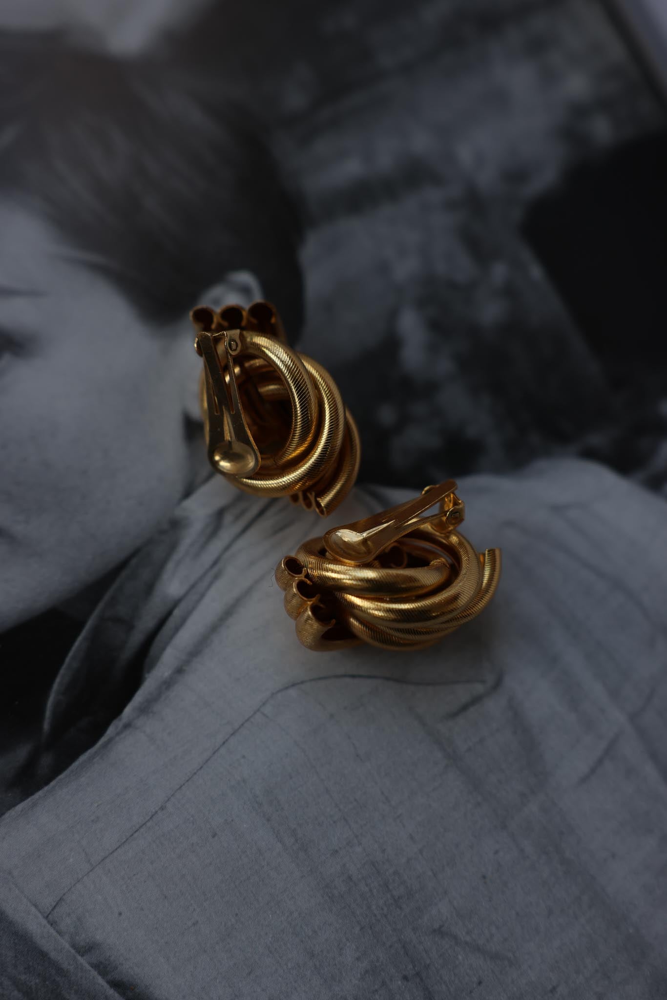 Golden Braided Elegance Earrings|Vintage Baazaar 