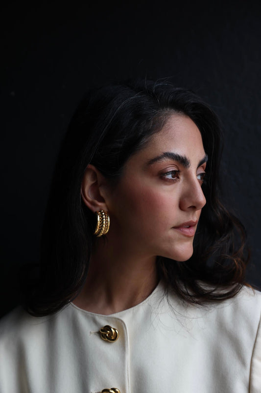 Radiant Dome Hoop Earrings|Vintage Baazaar 
