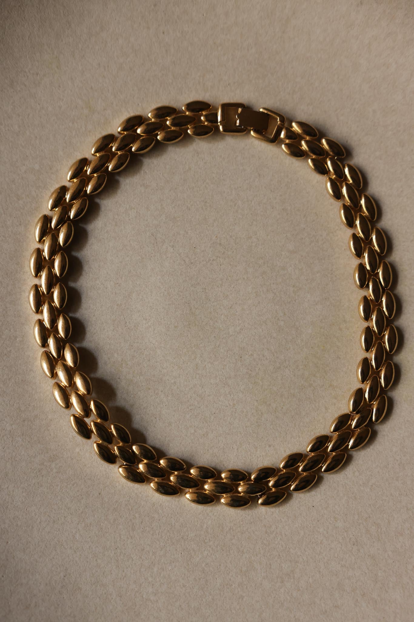 Double Row Gold-Tone Necklace|Vintage Baazaar 