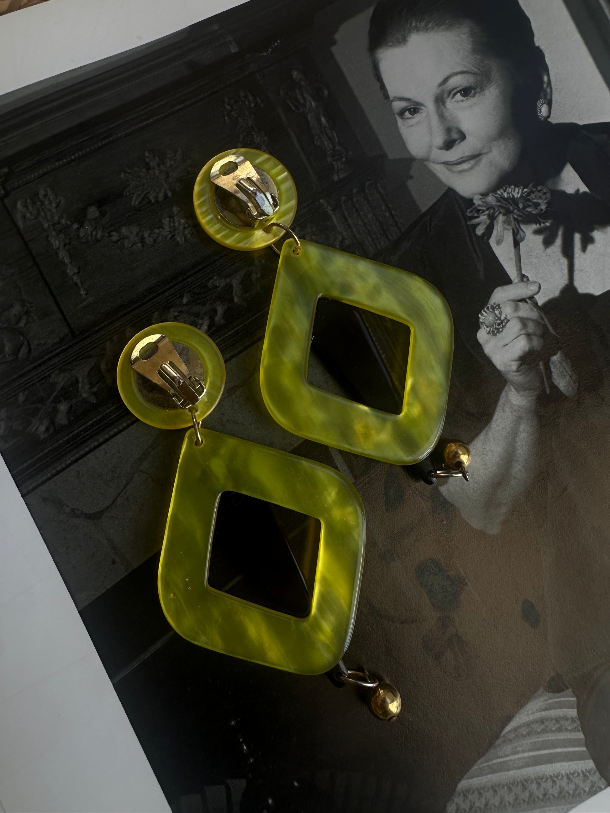 Neon Flash Deco Earrings|Vintage Baazaar 