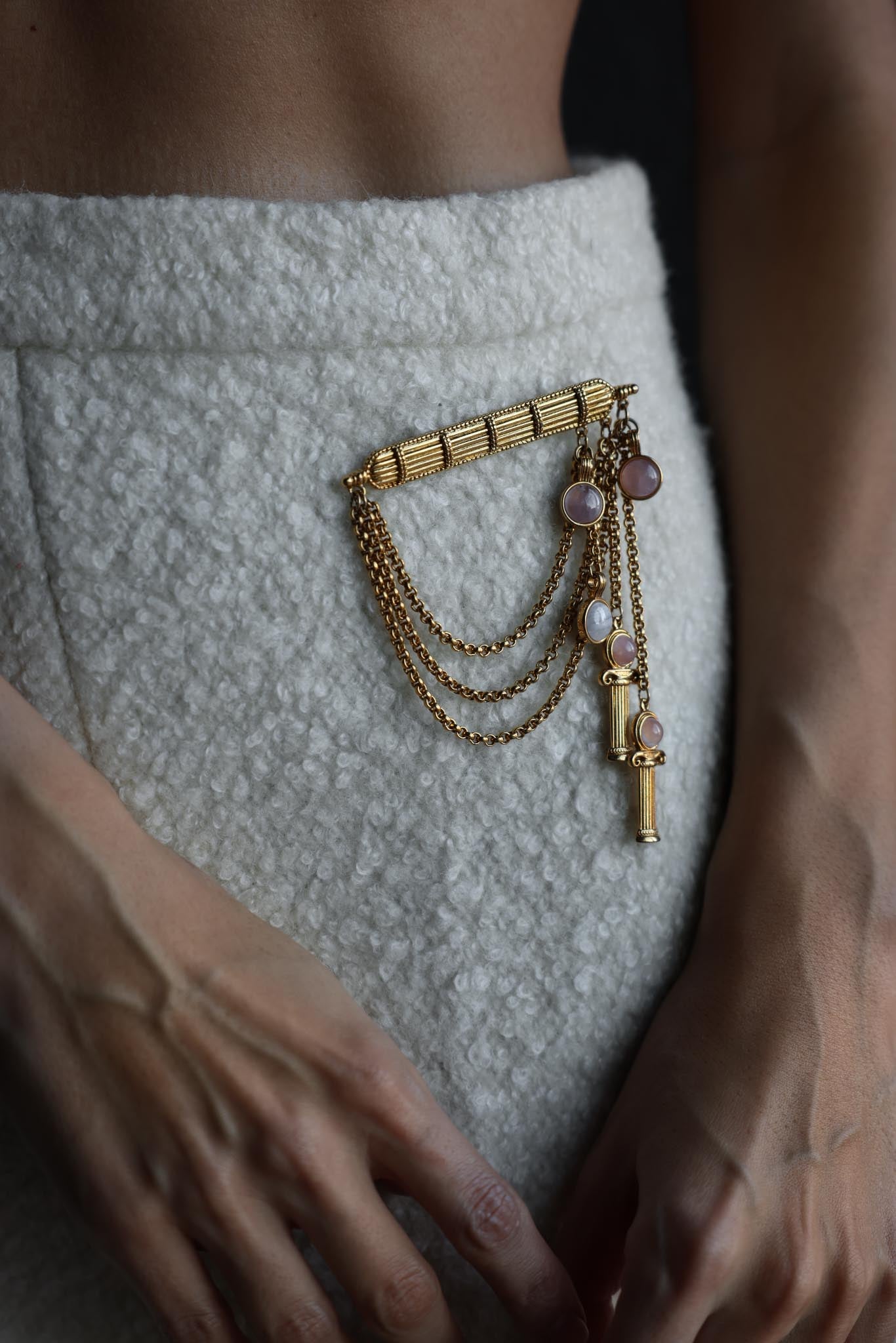 Grecian Column Drape Brooch|Vintage Baazaar 