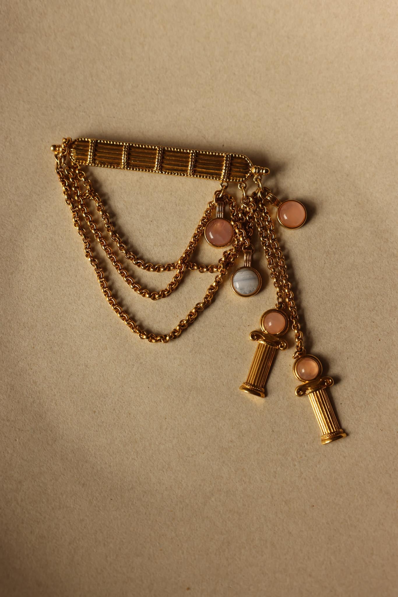 Grecian Column Drape Brooch|Vintage Baazaar 