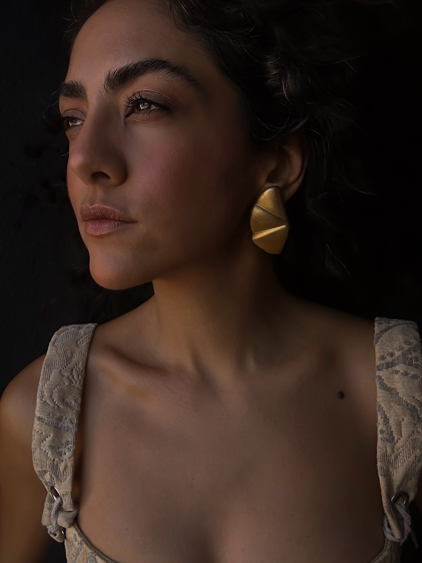 Matte Crescent Earrings|Vintage Baazaar 