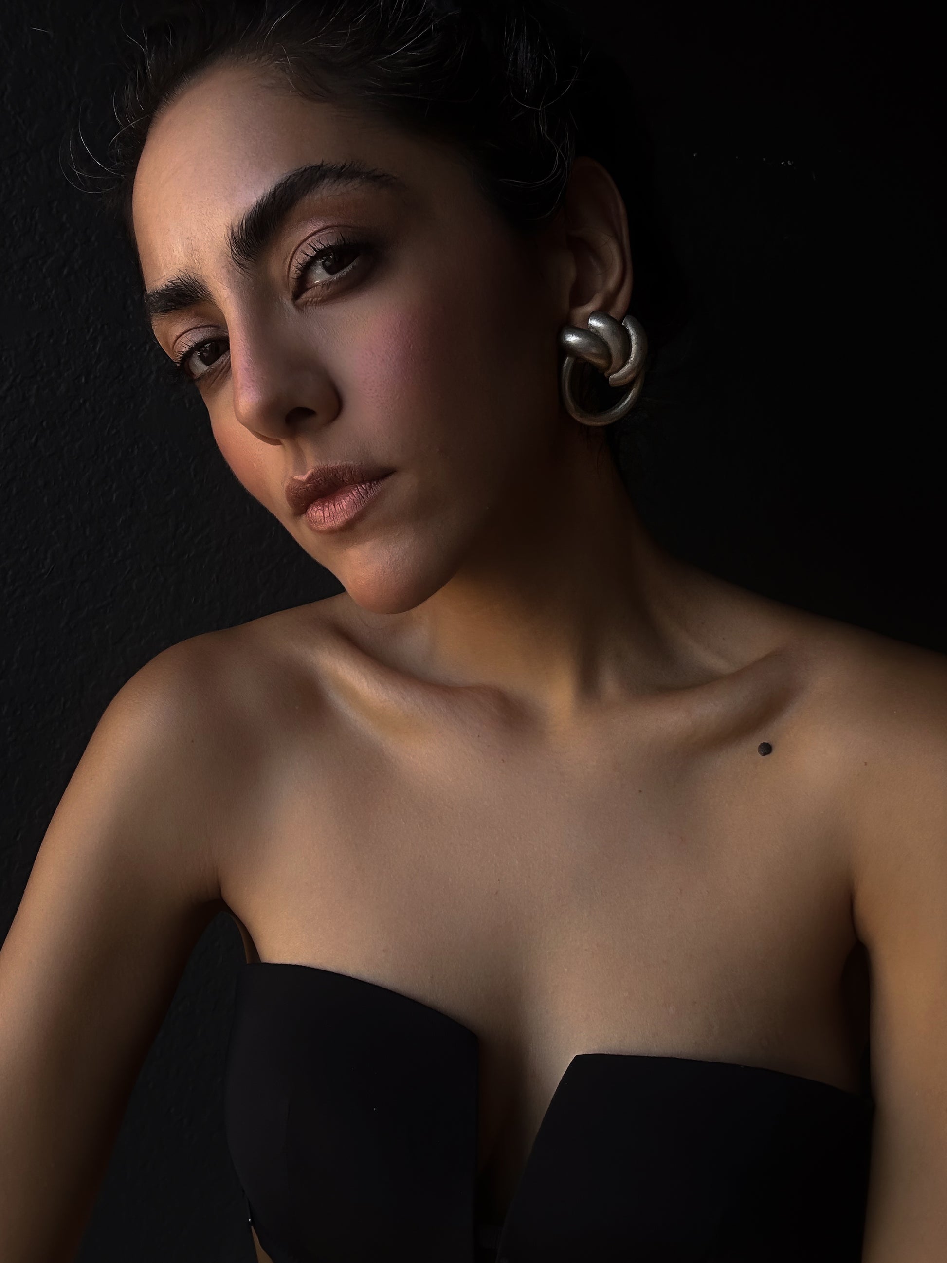 Chunky Knotted Silver Hoop Earrings|Vintage Baazaar 