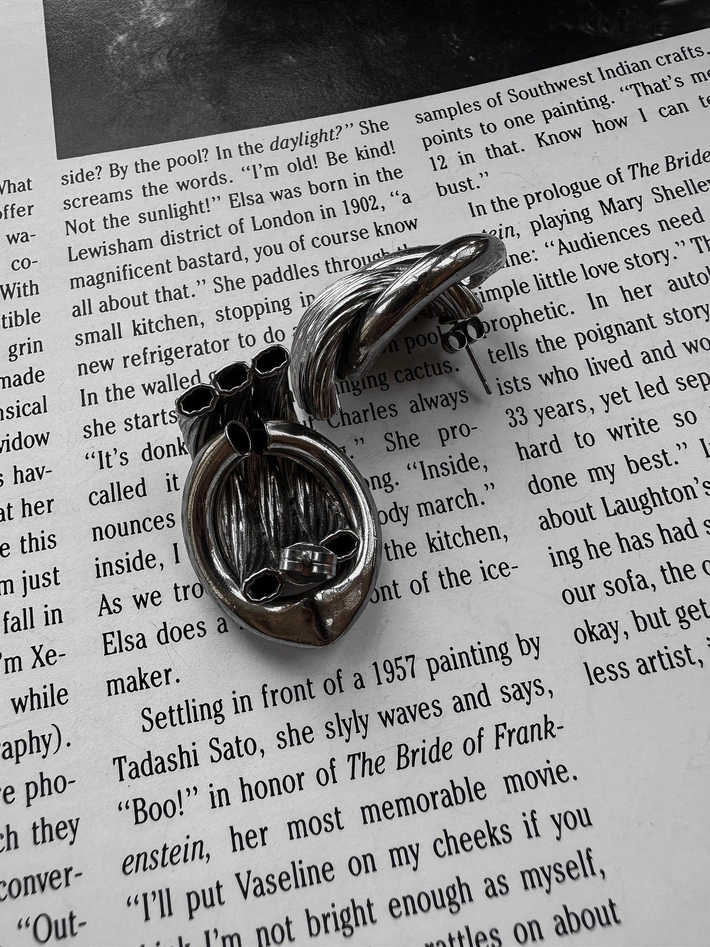 Silver Tone Woven Petal Earrings|Vintage Baazaar 