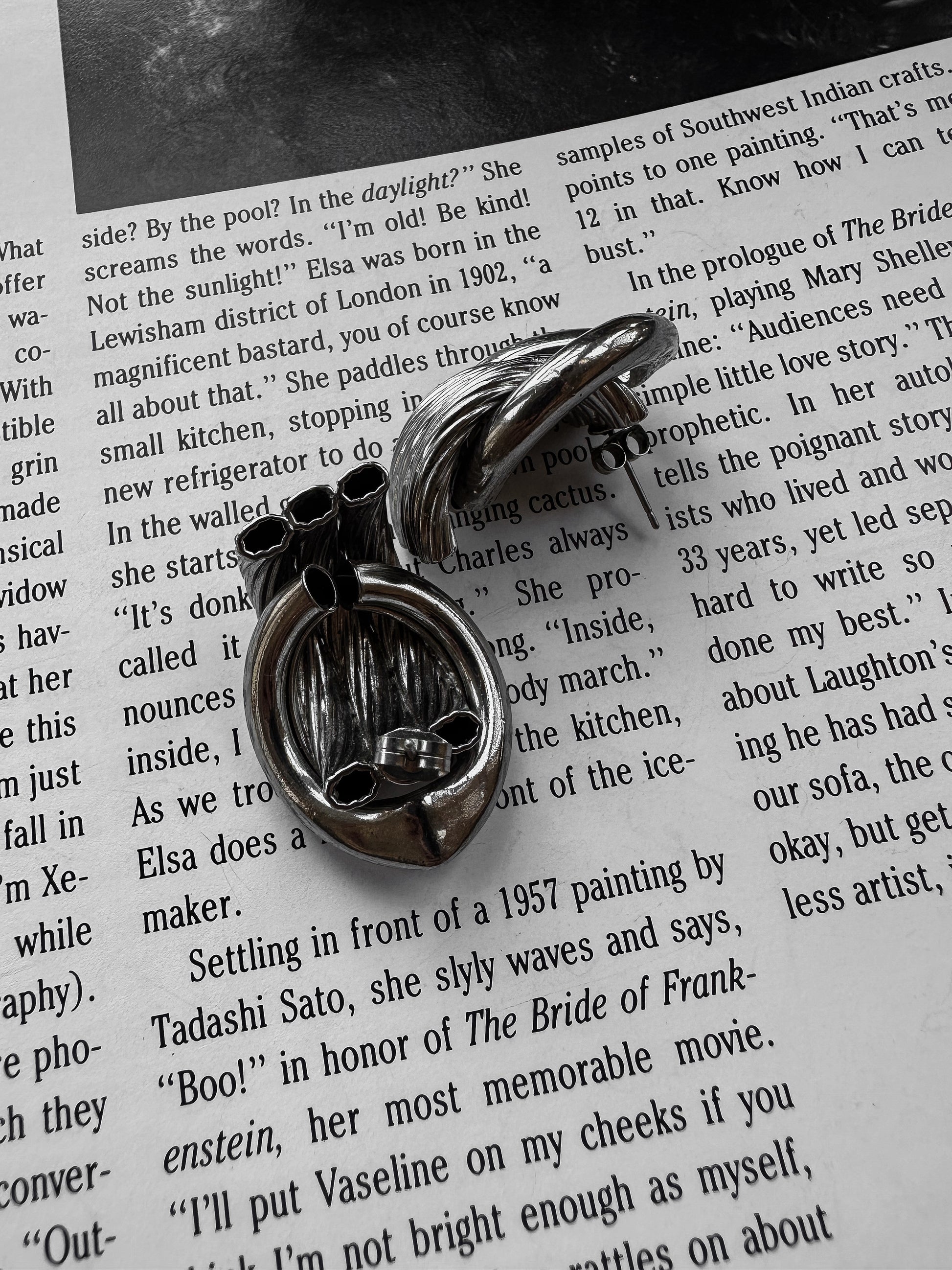 Silver Tone Woven Petal Earrings|Vintage Baazaar 