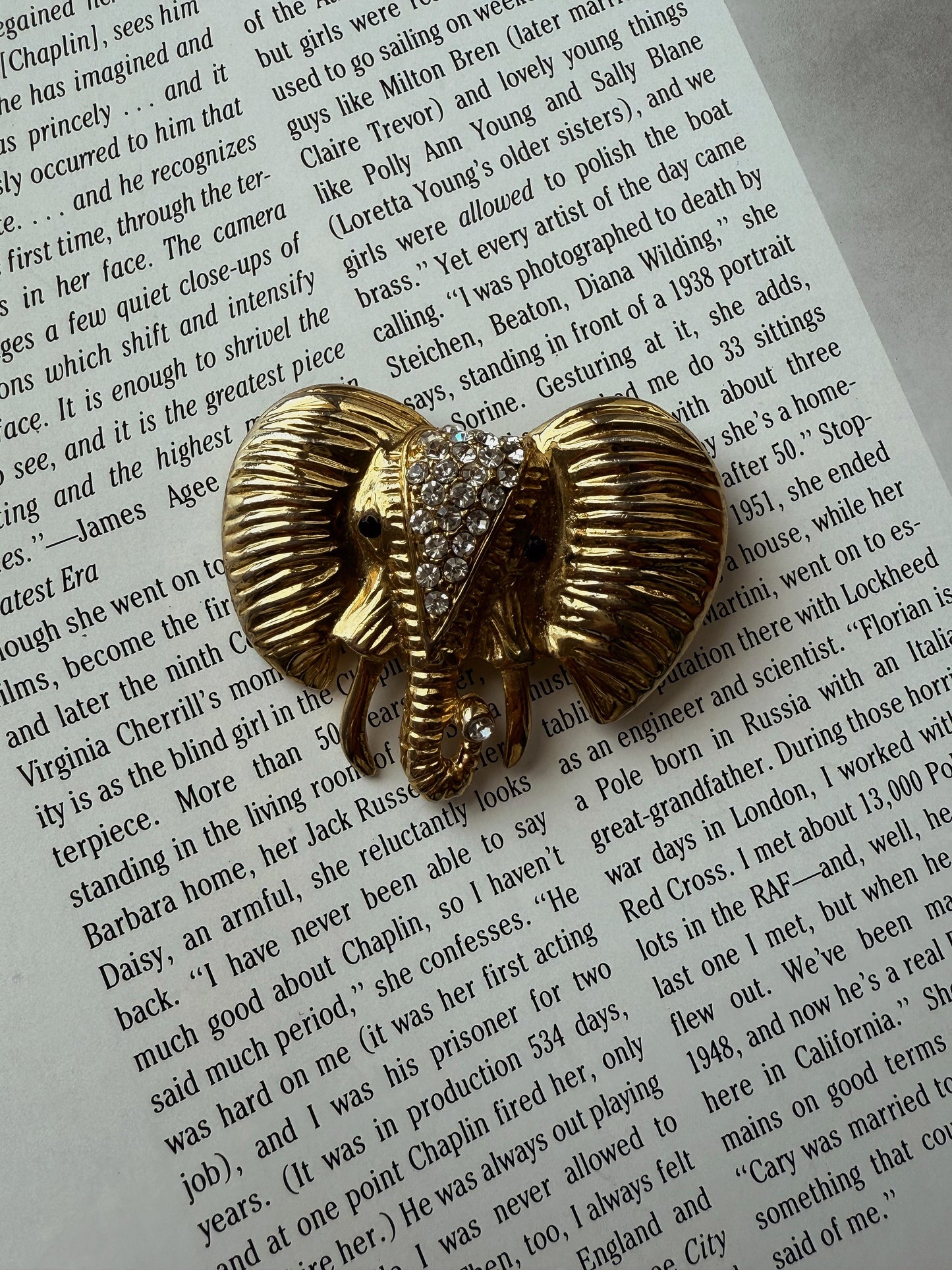 Gold Tone Elephant Brooch|Vintage Baazaar 