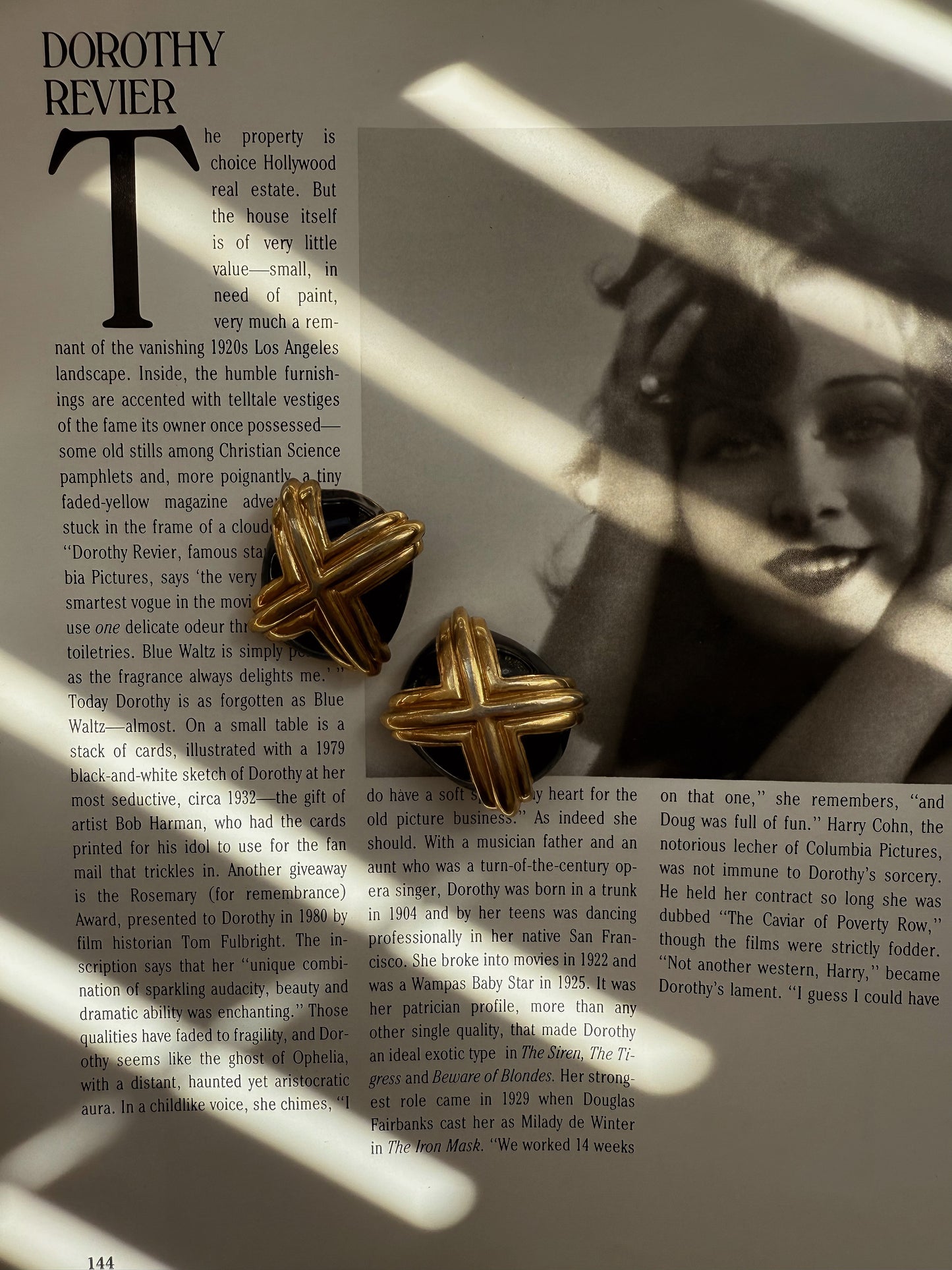 St. John Gold & Black Cross Earrings|Vintage Baazaar 