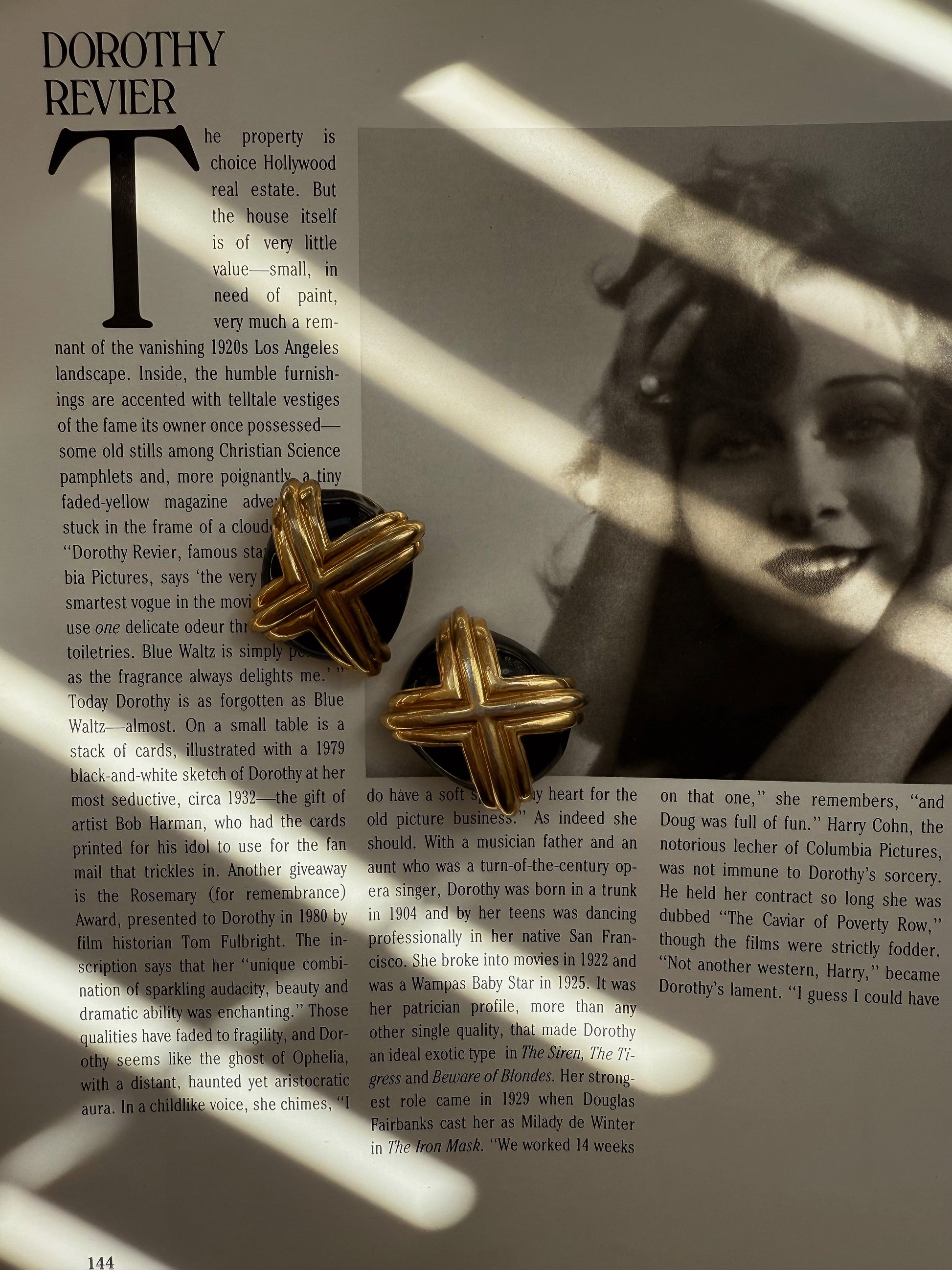 St. John Gold & Black Cross Earrings|Vintage Baazaar 