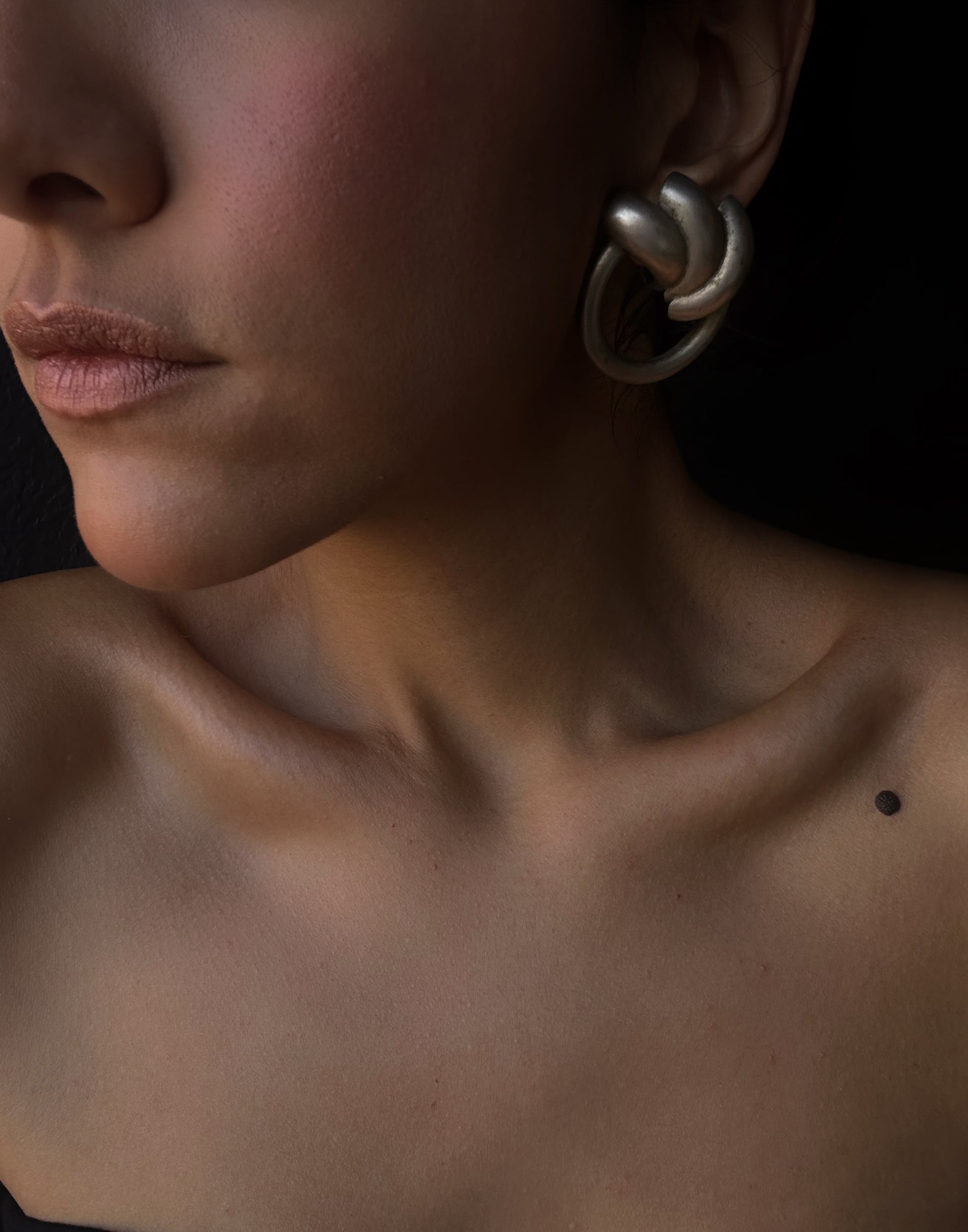 Chunky Knotted Silver Hoop Earrings|Vintage Baazaar 