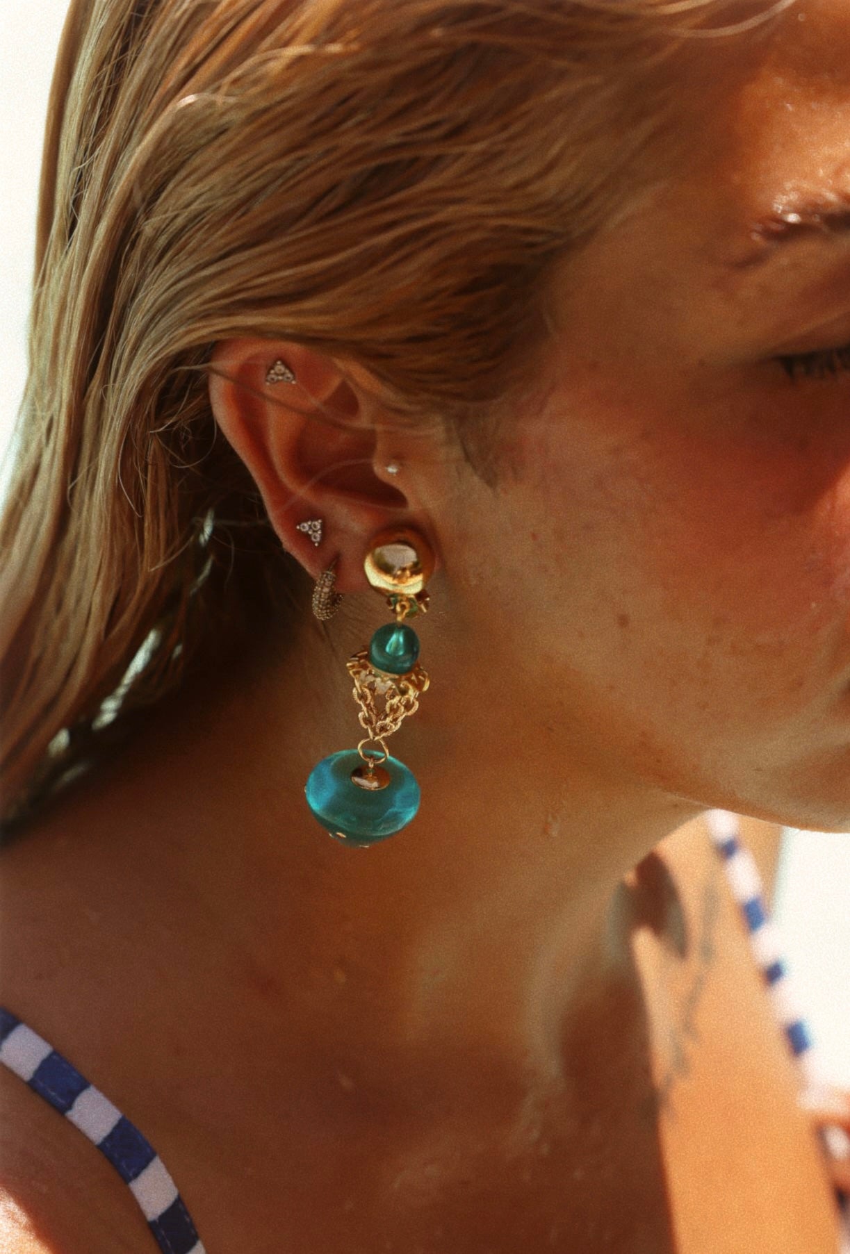 Ocean Drop Clip-On Earrings|Vintage Baazaar 