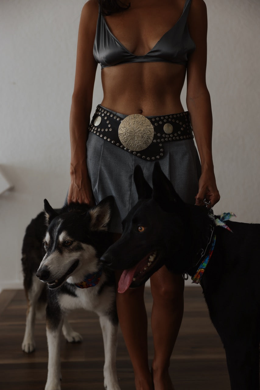 Silver Shield Belt|Vintage Baazaar 
